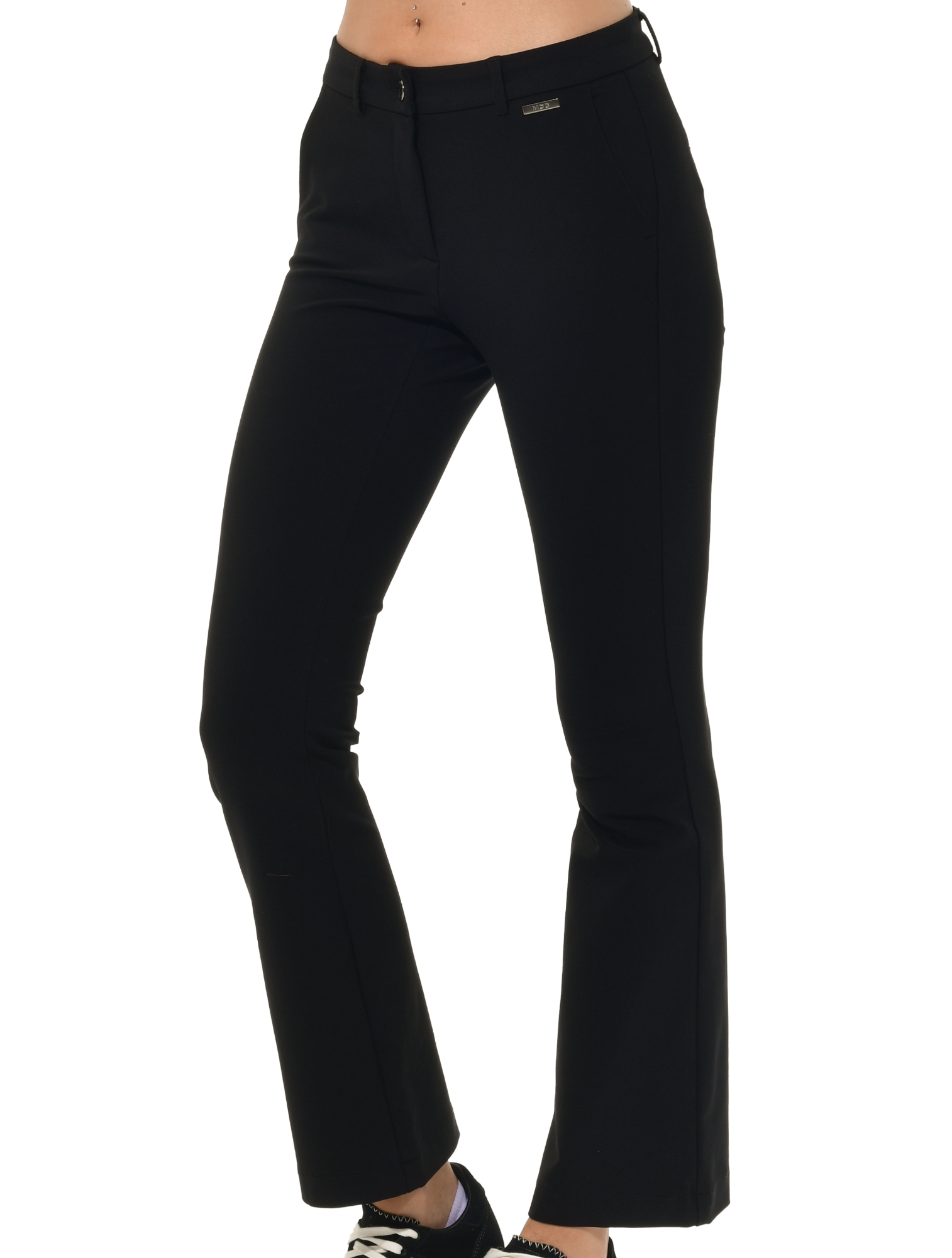 Bi-Stretch Gabardine Flared Chinos black