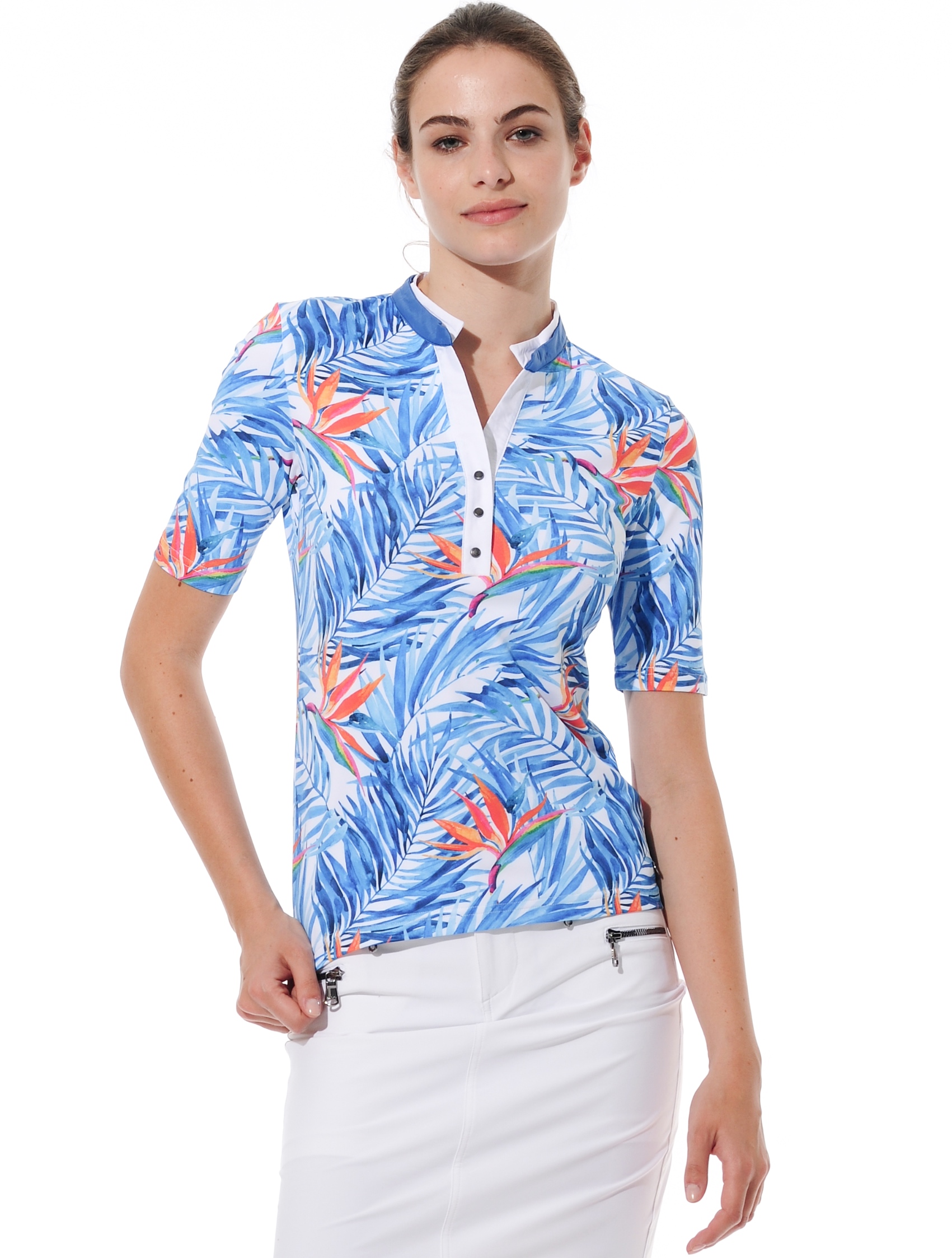 Bird of Paradise Print Polo ibiza