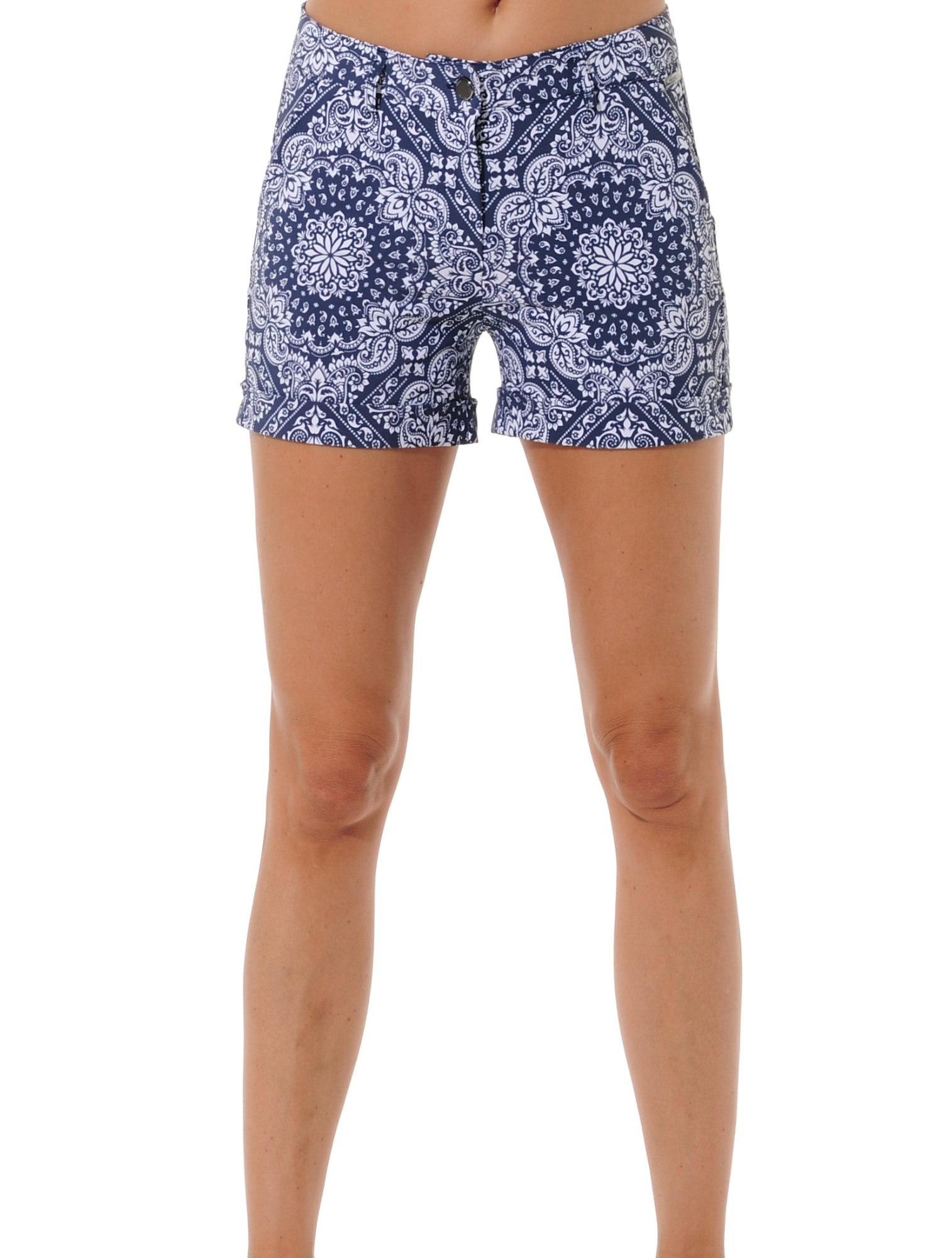 Bandana print short shorts navy