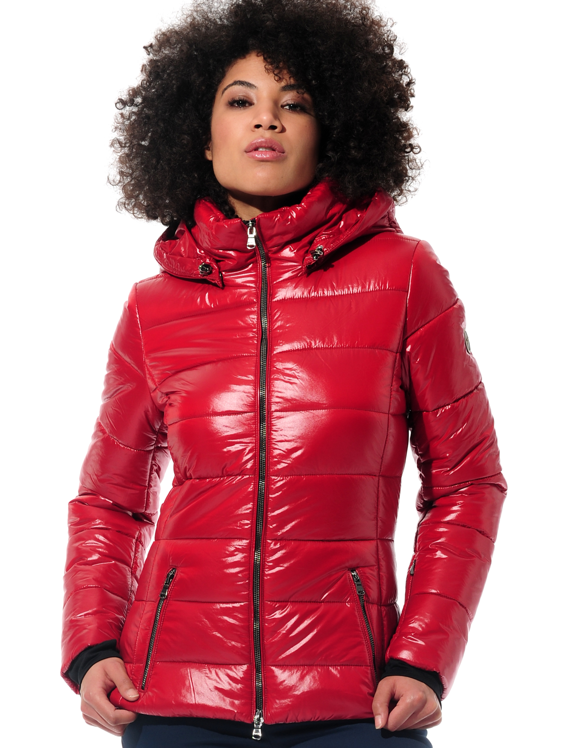 shiny ski jacket ruby 