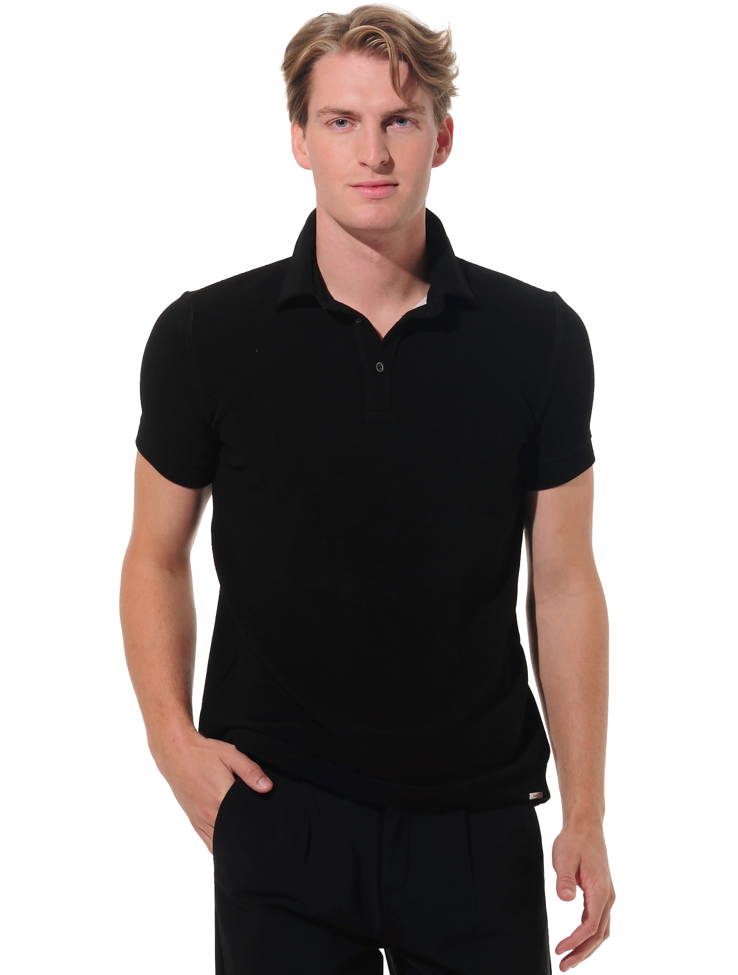 Towelling Golf Poloshirt black