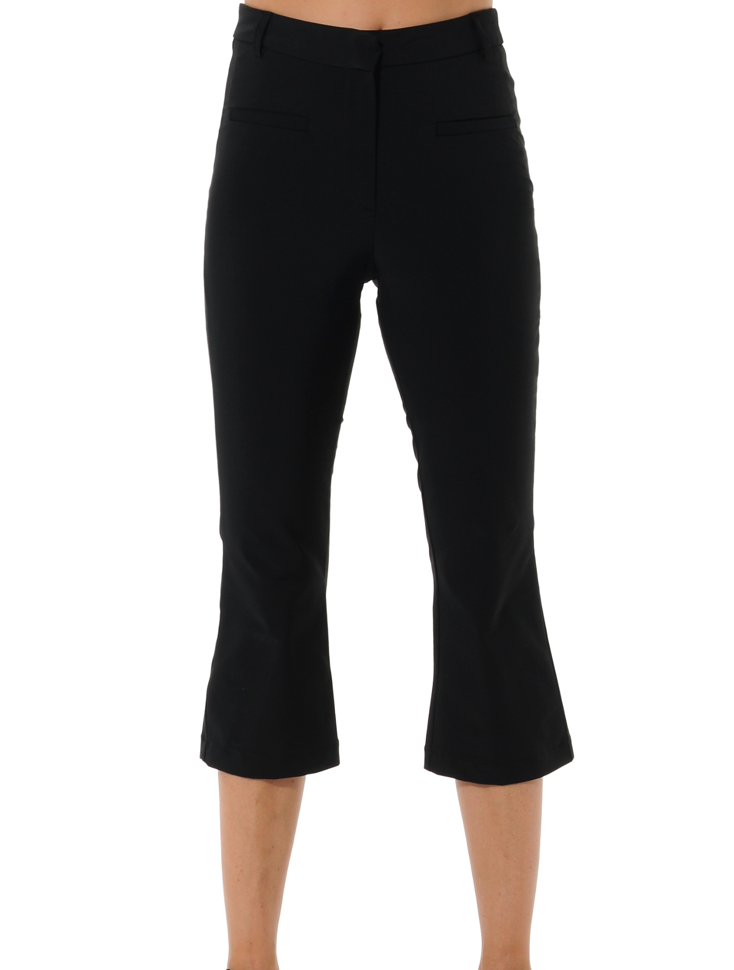 4way stretch high rise capri pants black