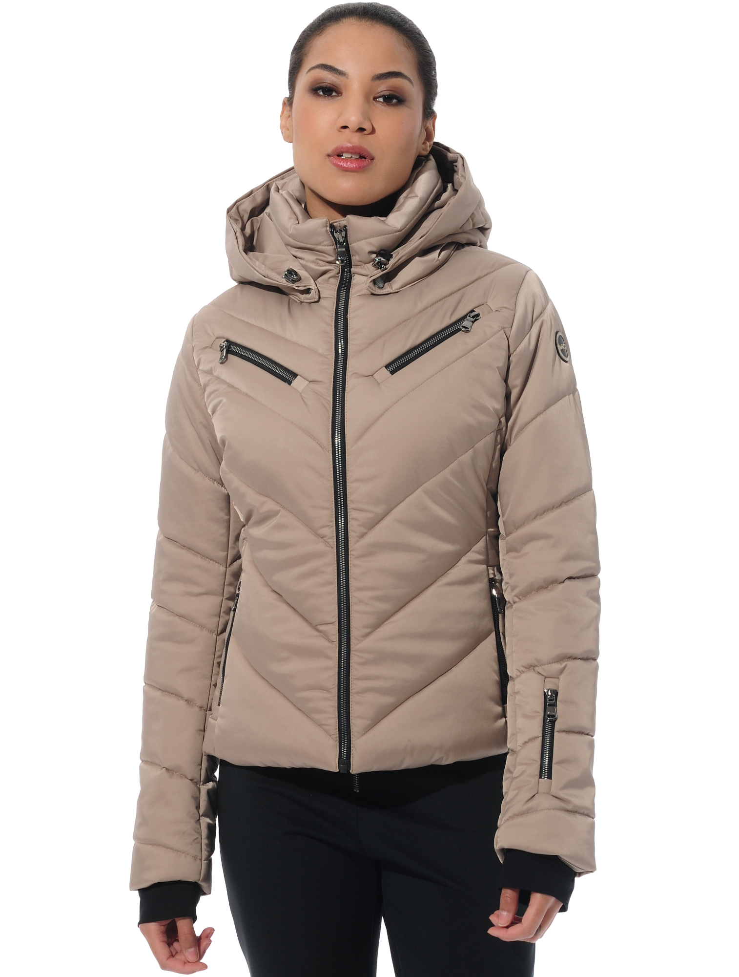 Stretch Skijacke taupe