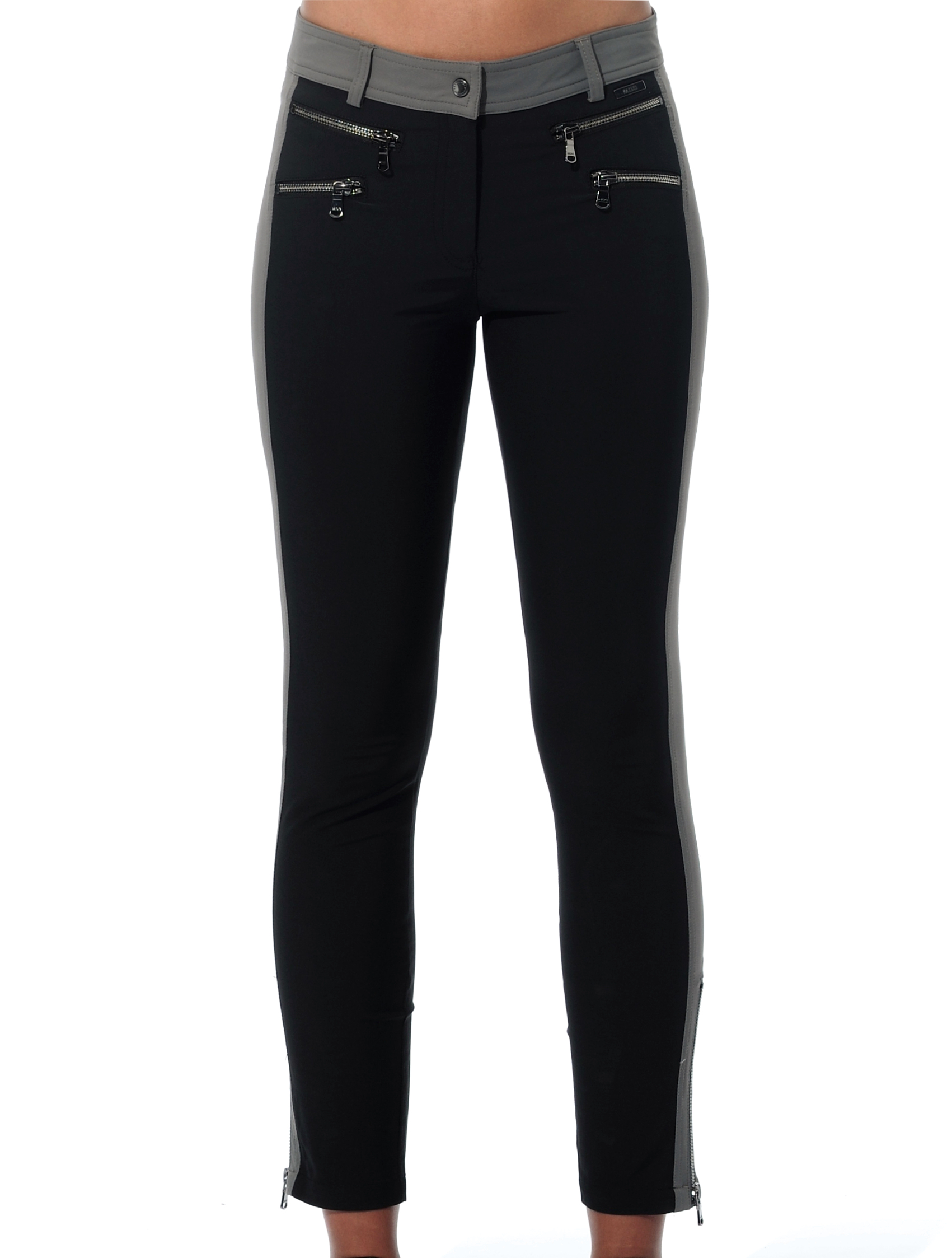 4way Stretch Double Zip Ankle Pants black/steel