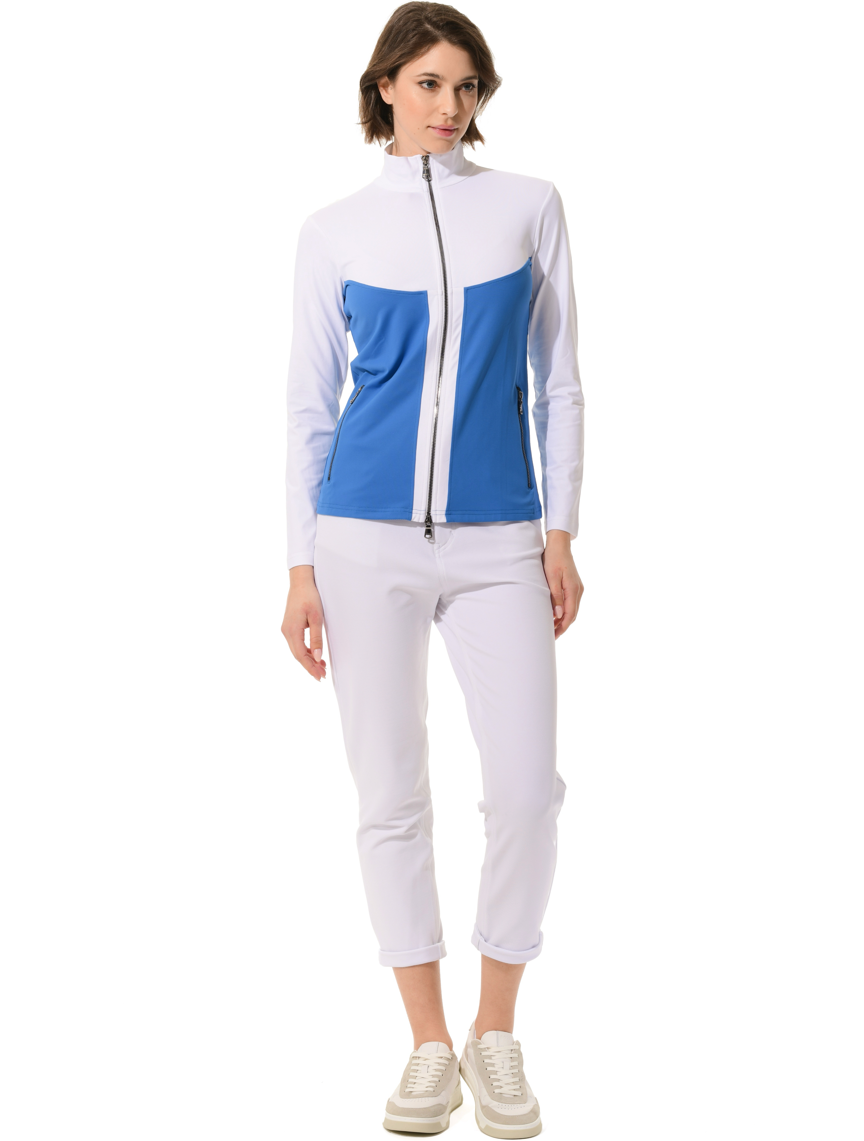 Jersey full zip midlayer ibiza/white
