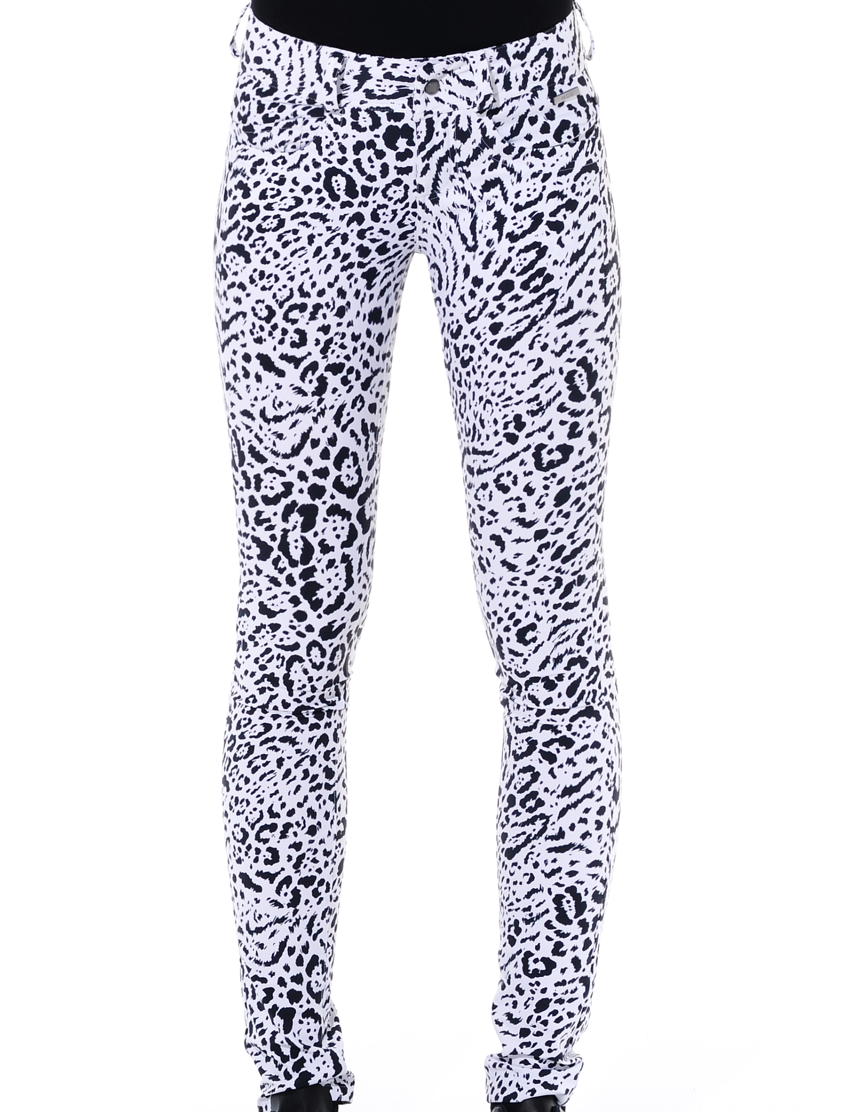 Ocelot print skinny 5pockets black/white 