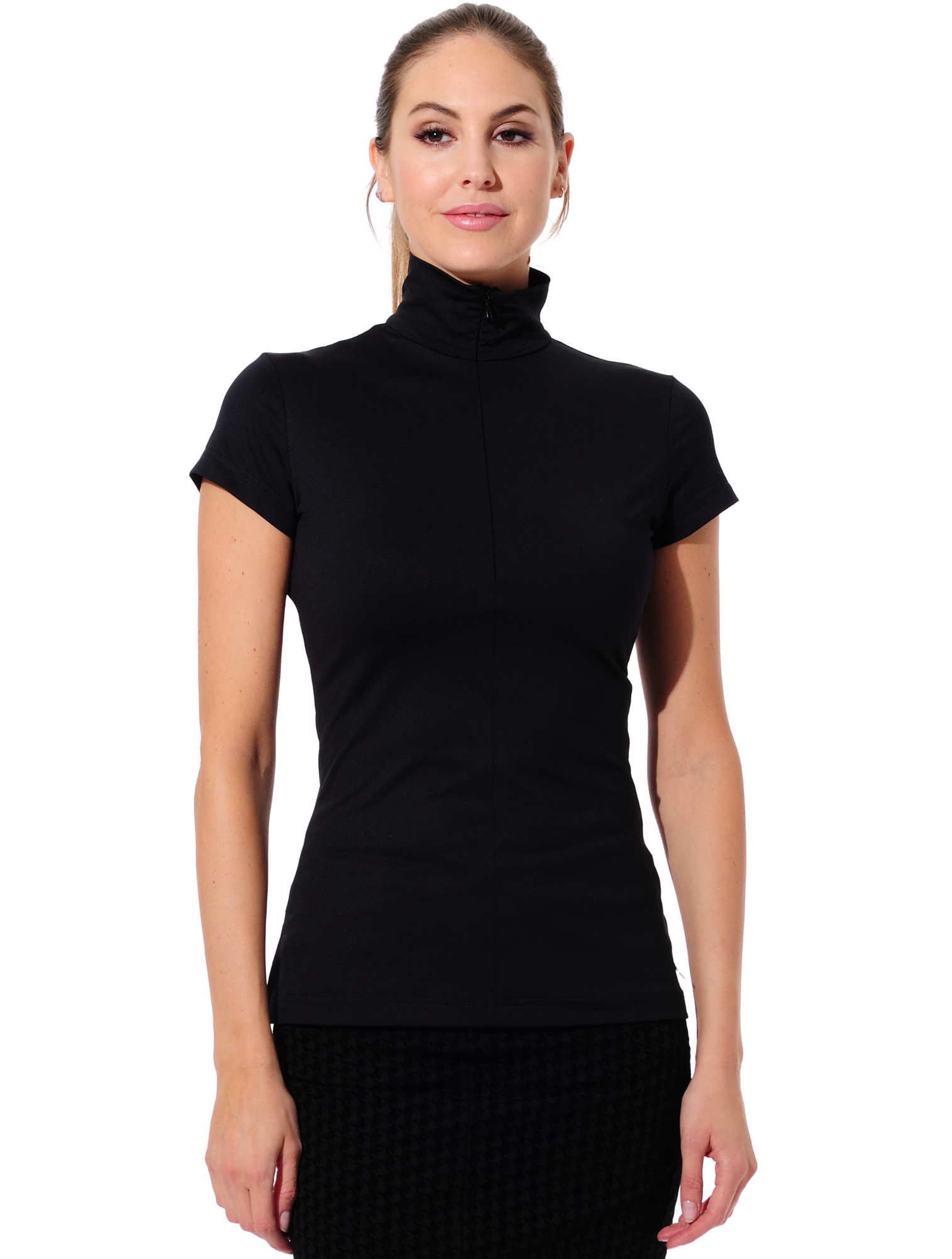 Meryl zip golf polo shirt black 