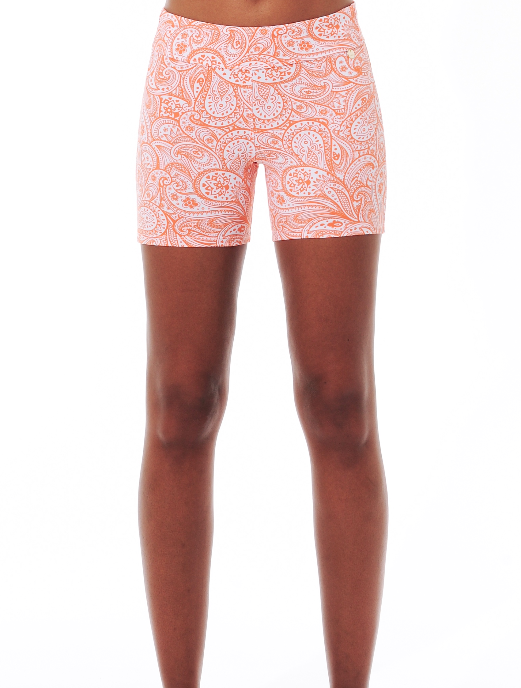 Paisley Print Short Tights papaya