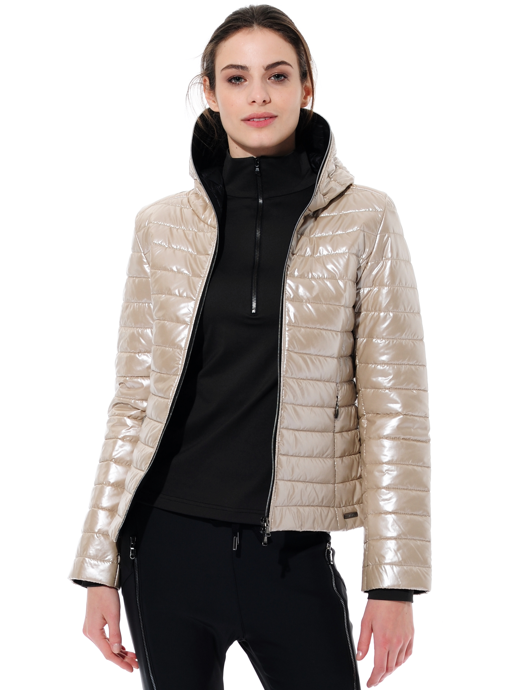 glossy puffer jacket platinum 