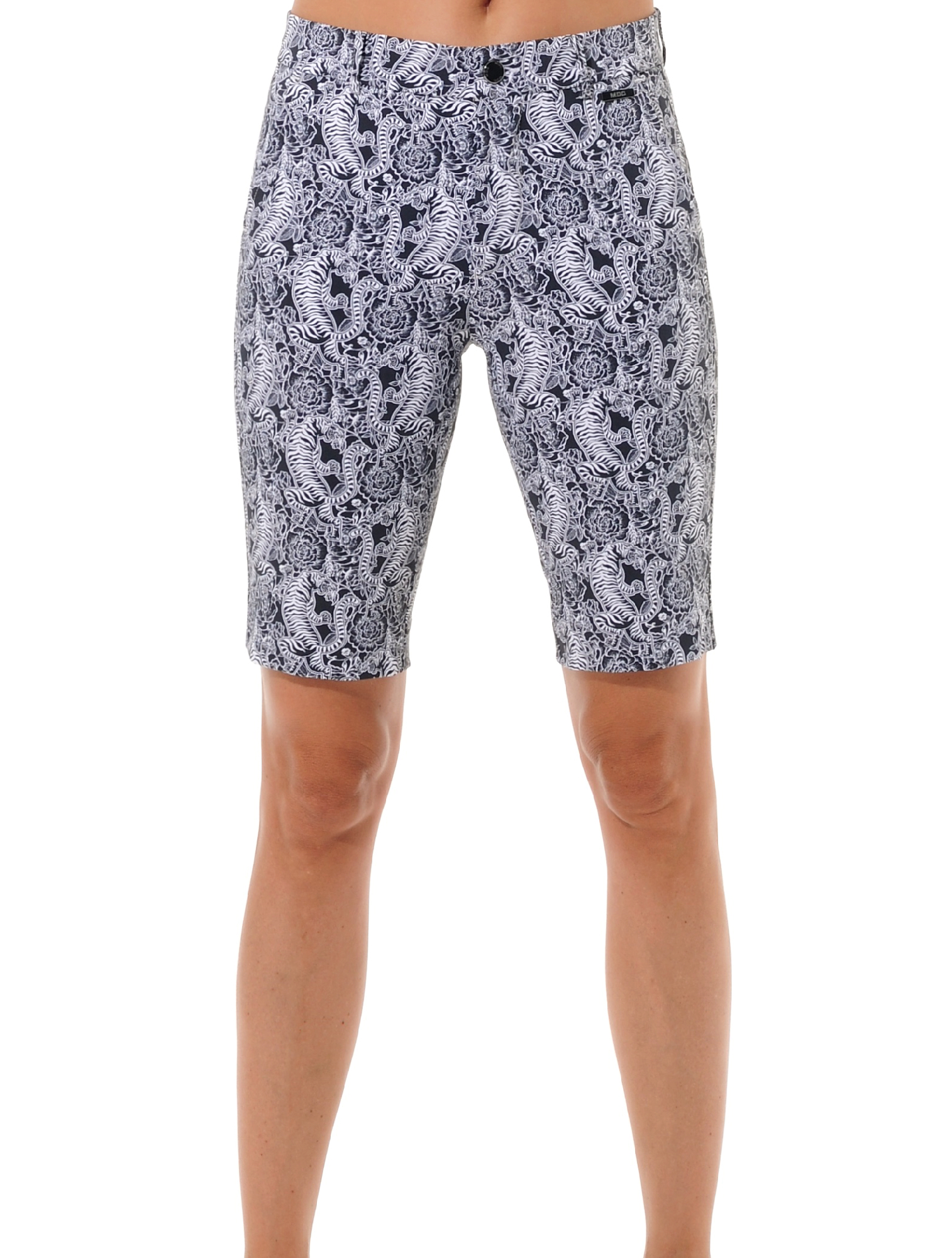 Tiger print golf bermuda shorts black 