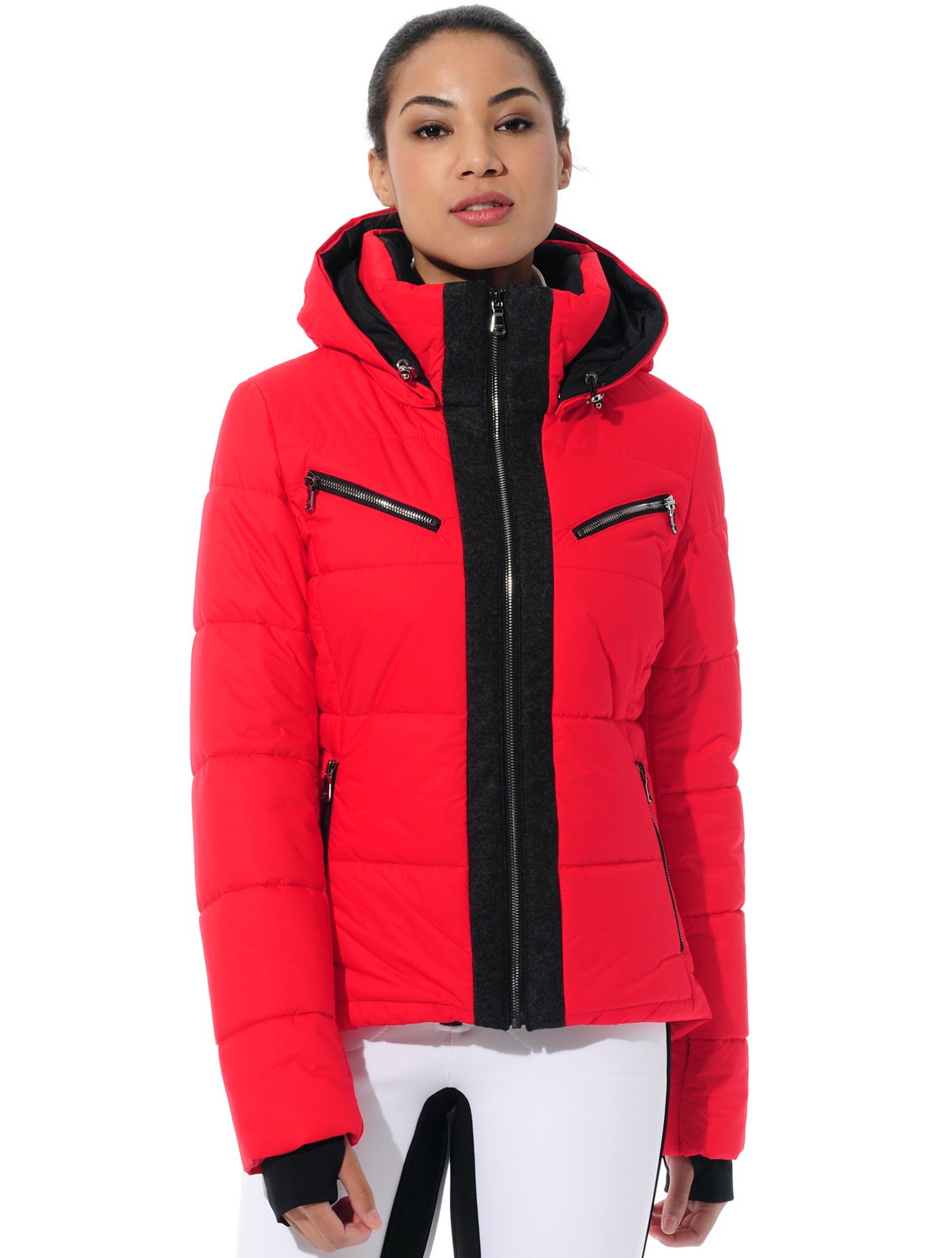 stretch ski jacket red 