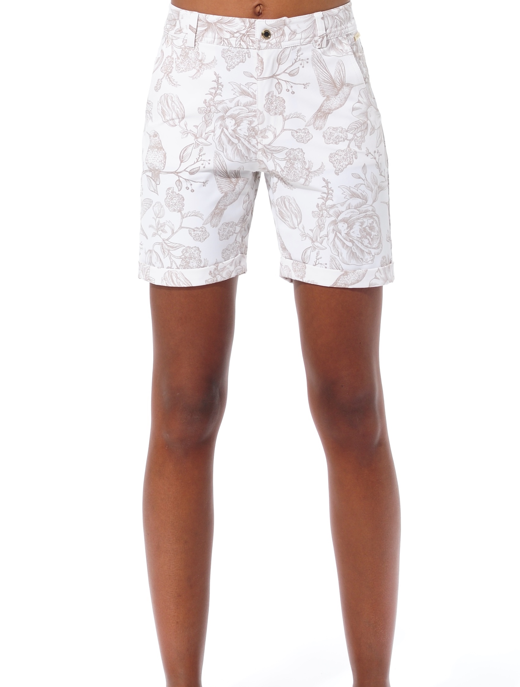 4way stretch print shorts taupe 
