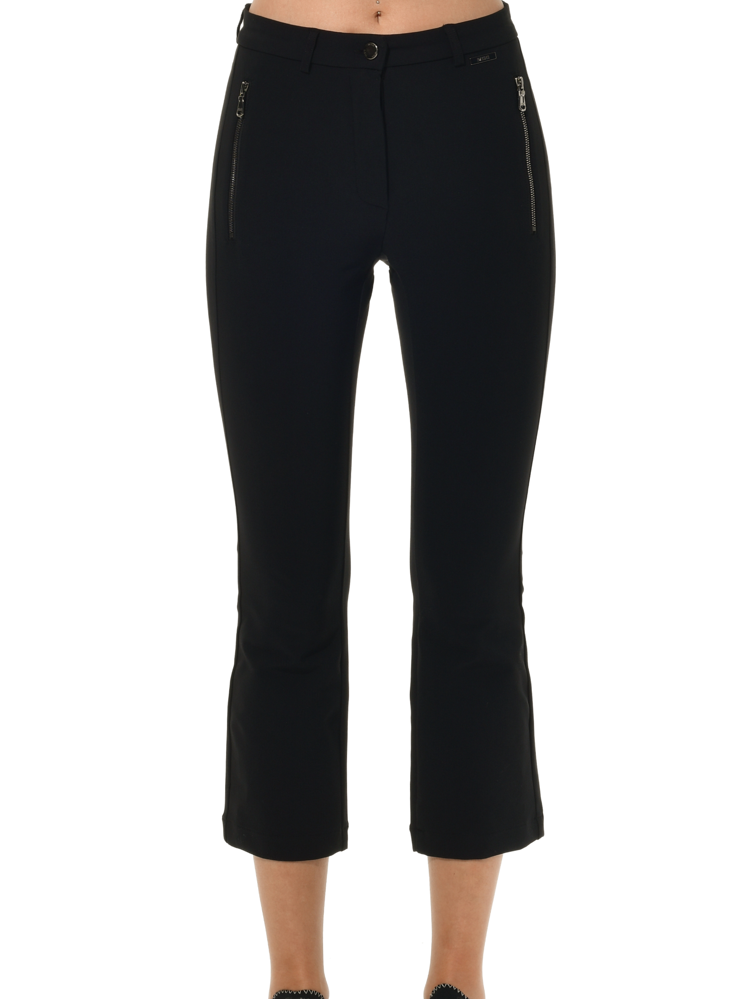 Bi-Stretch Gabardine Boot Cut Cropped Chinos black