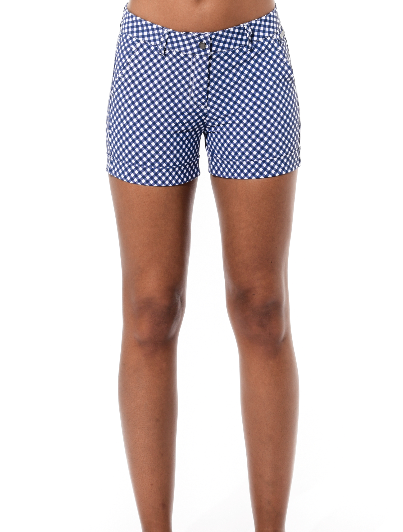 Vichy print short shorts navy 