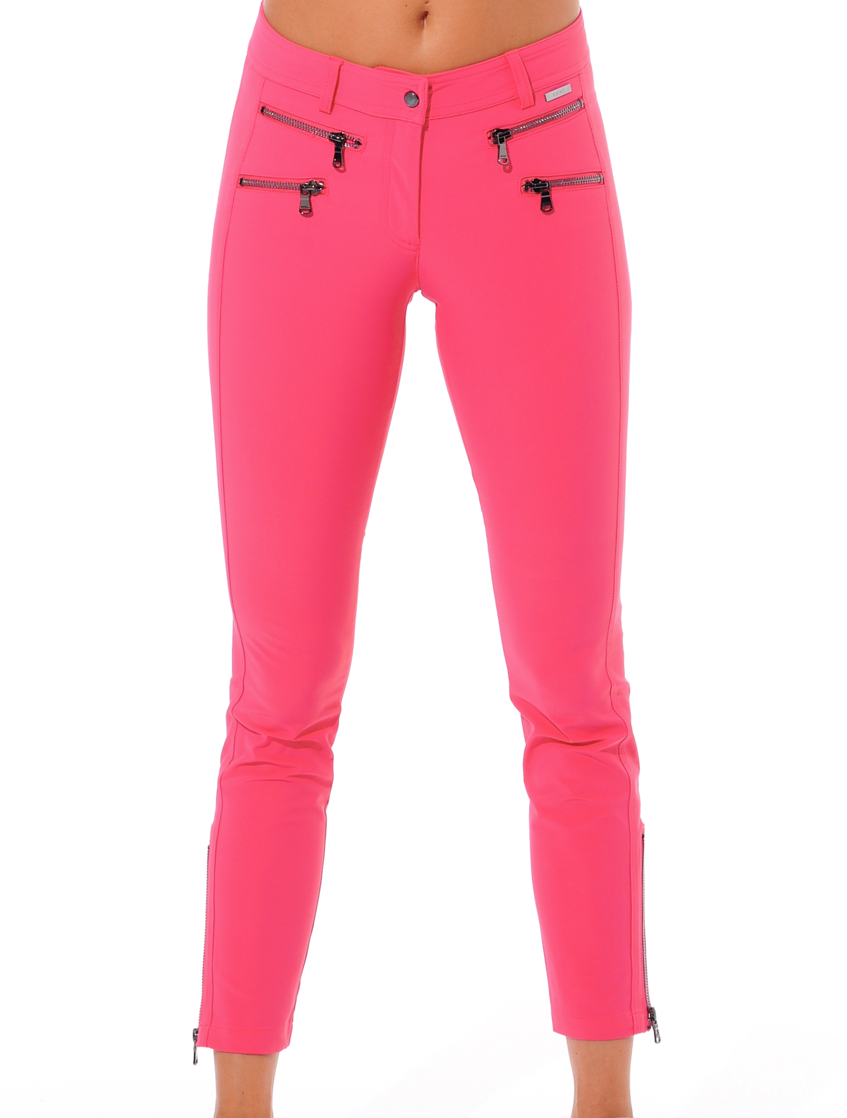 4way Stretch Double Zip Ankle Pants flamingo