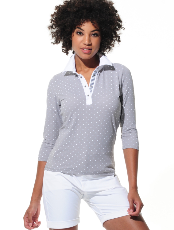 Meryl Print Polo cement