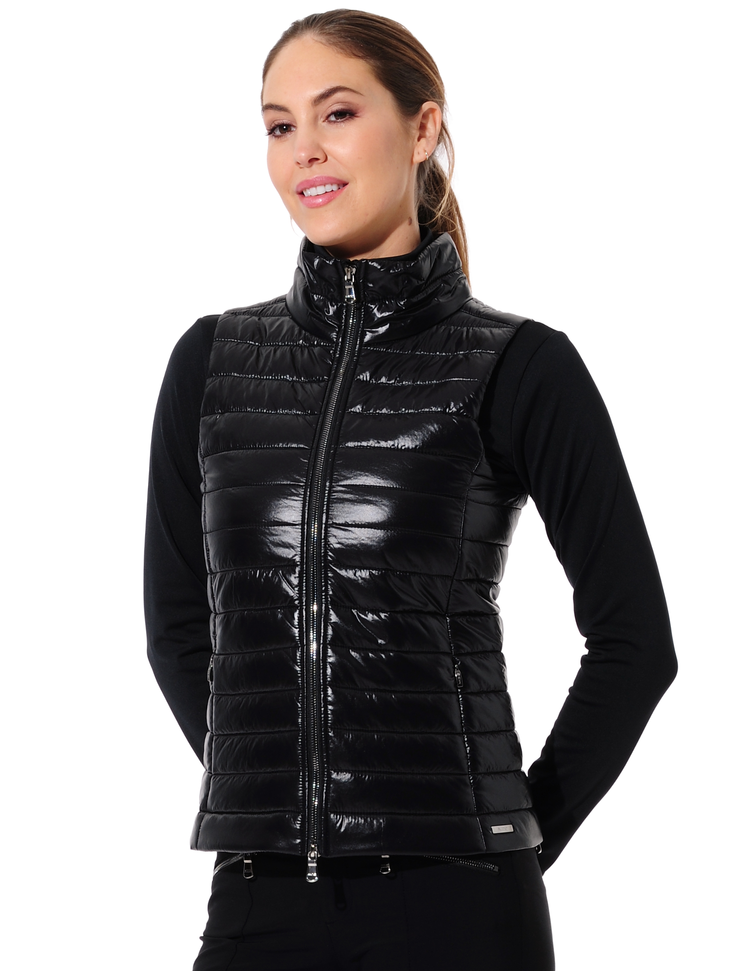 shiny vest black 