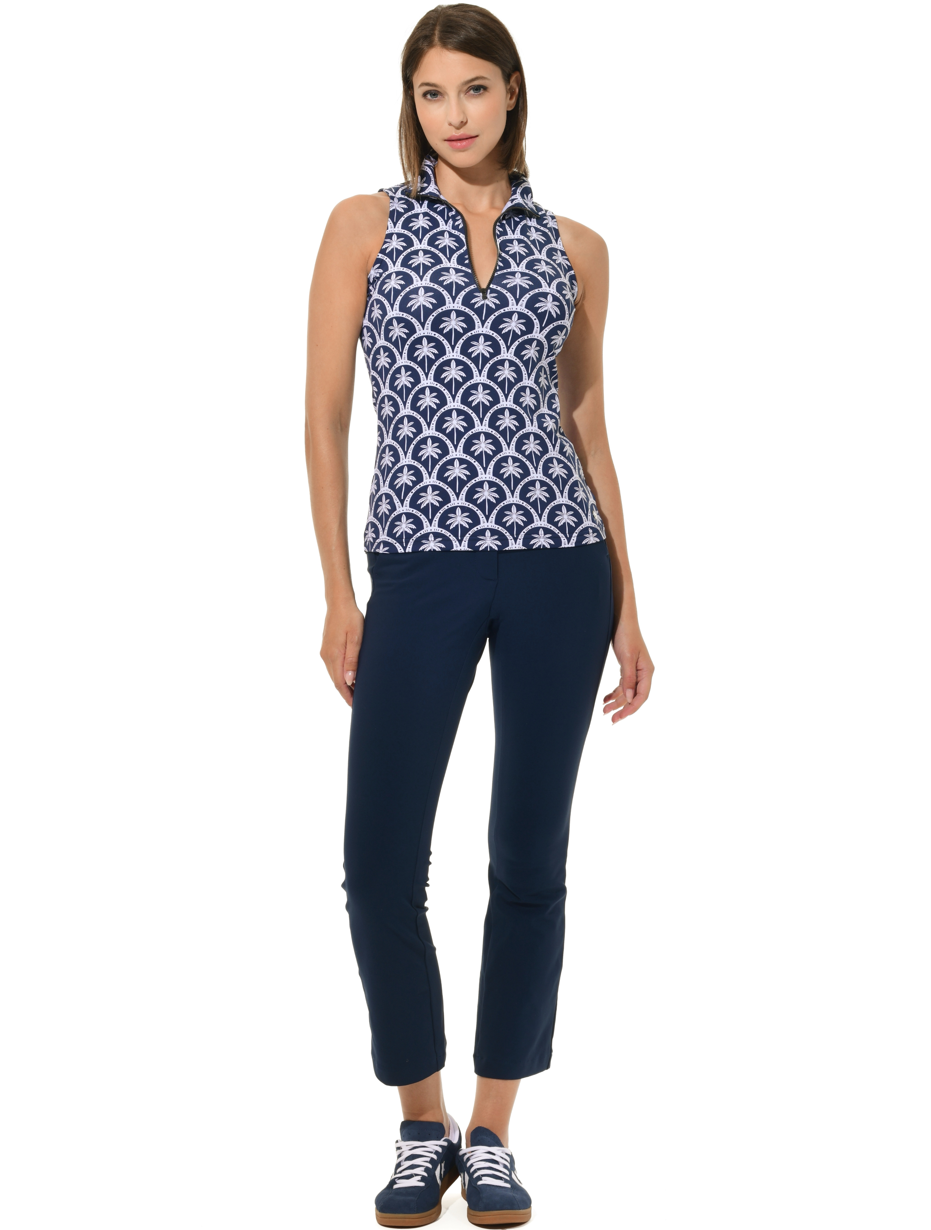 Bi-Stretch Gabardine ankle chinos navy