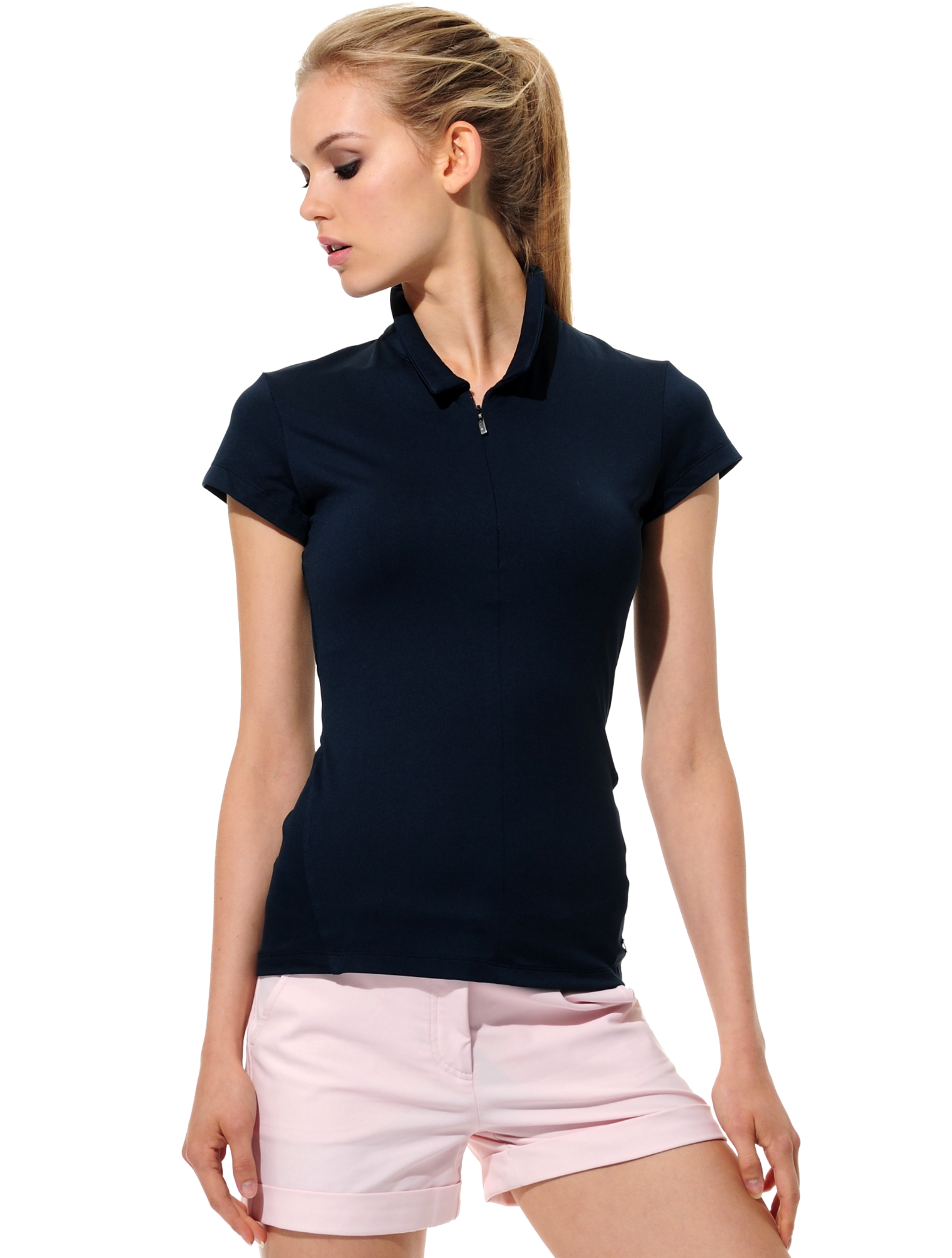 Meryl zip polo shirt night blue 