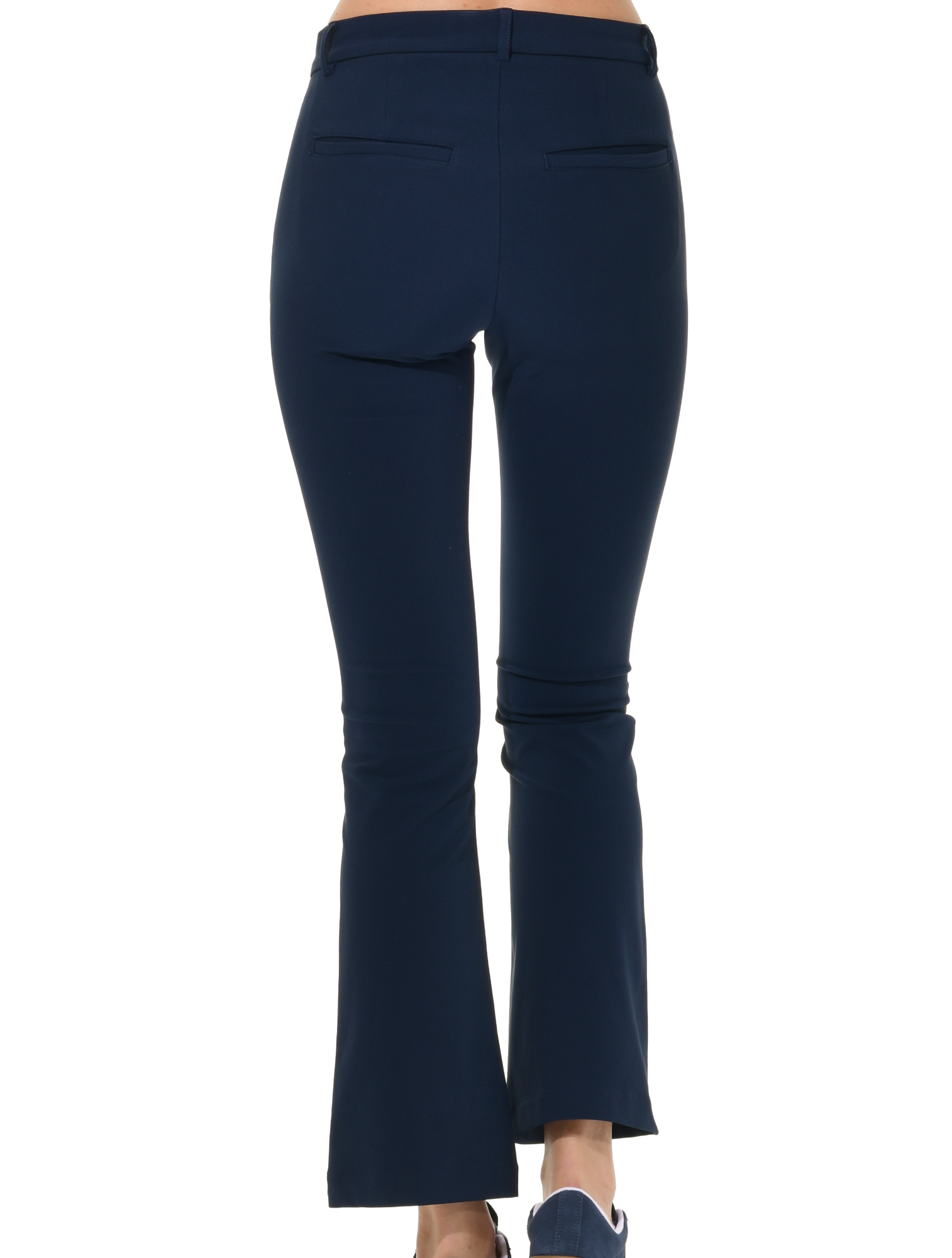Bi-Stretch Gabardine Flared Chinos navy