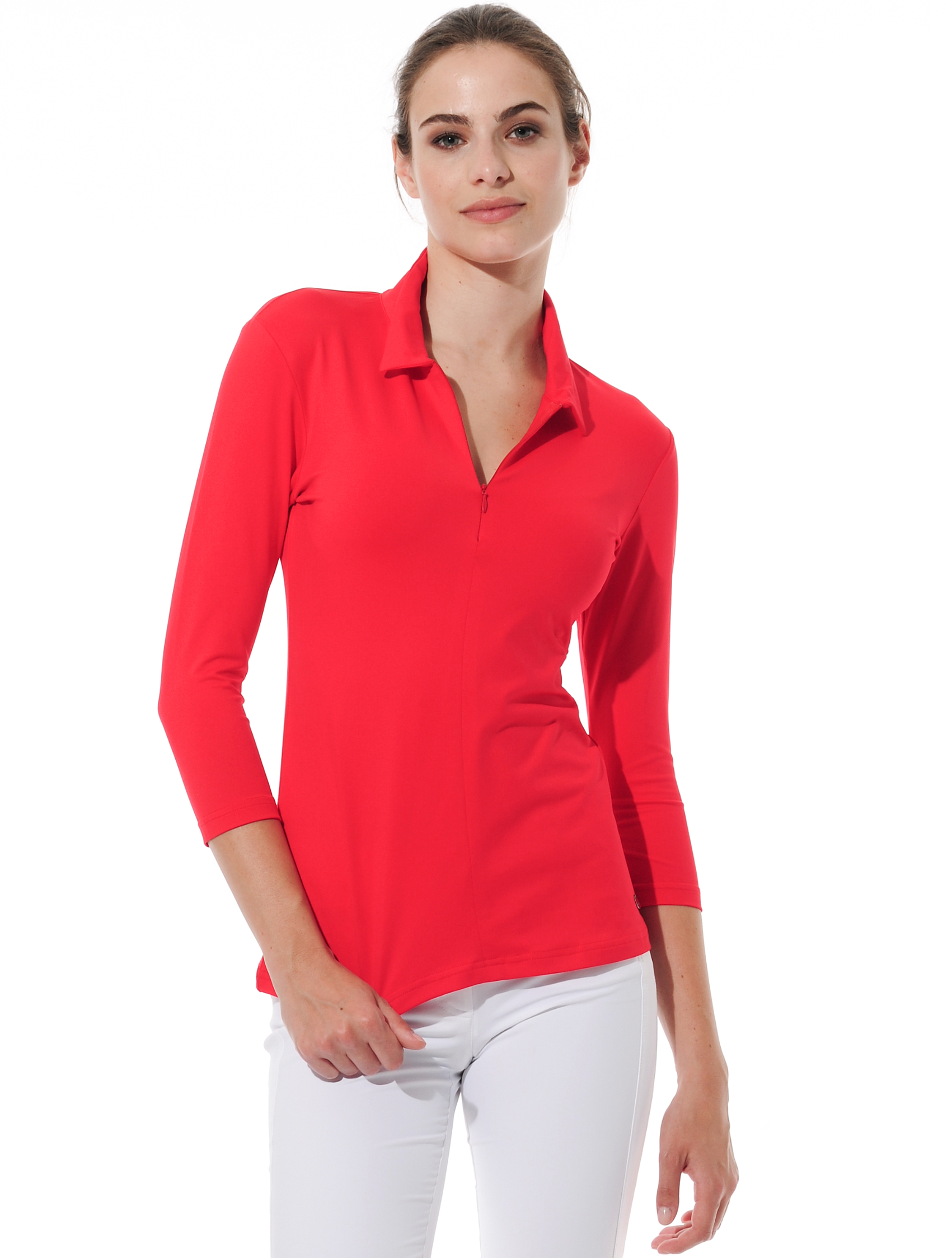 Meryl zip polo shirt red 
