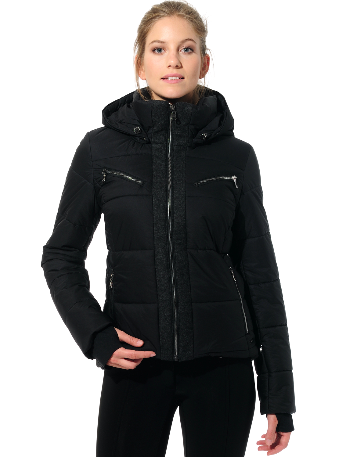 stretch ski jacket black 