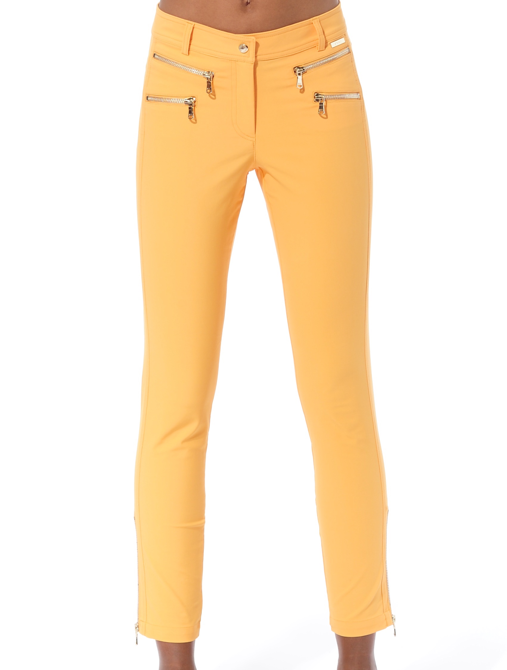 4way Stretch Double Zip Ankle Pants apricot