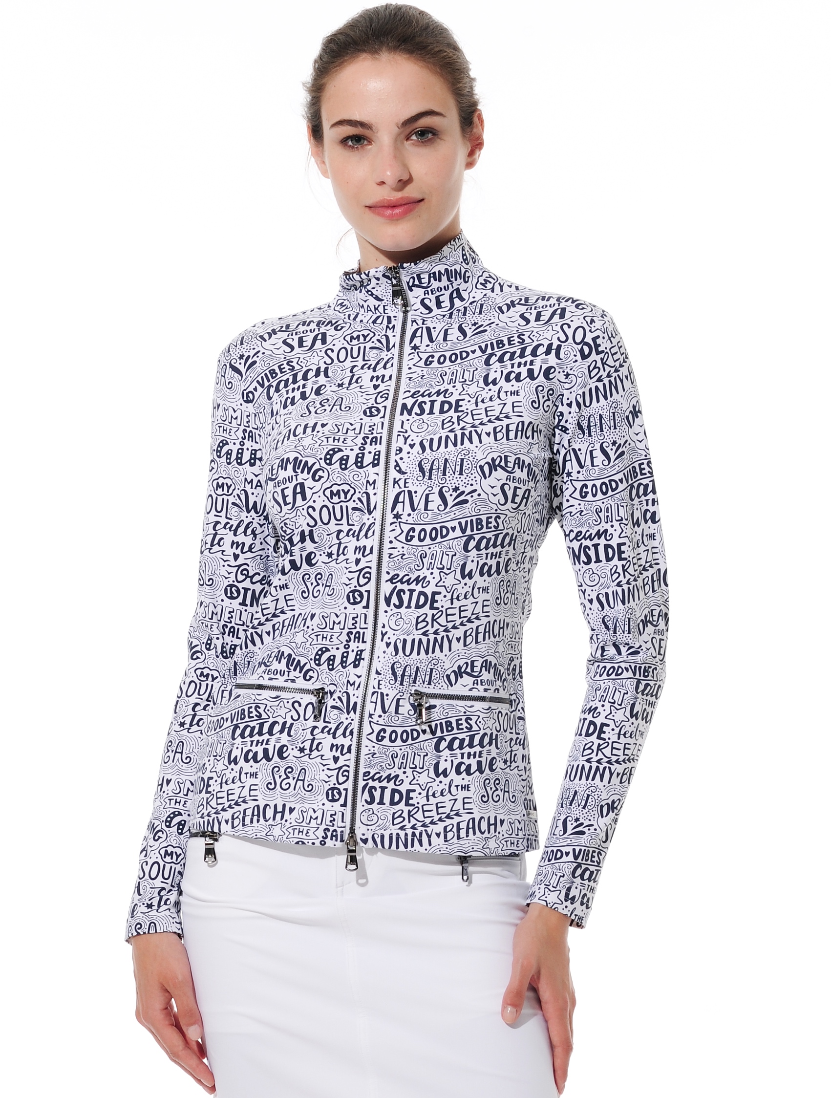 Summer print jacket navy 