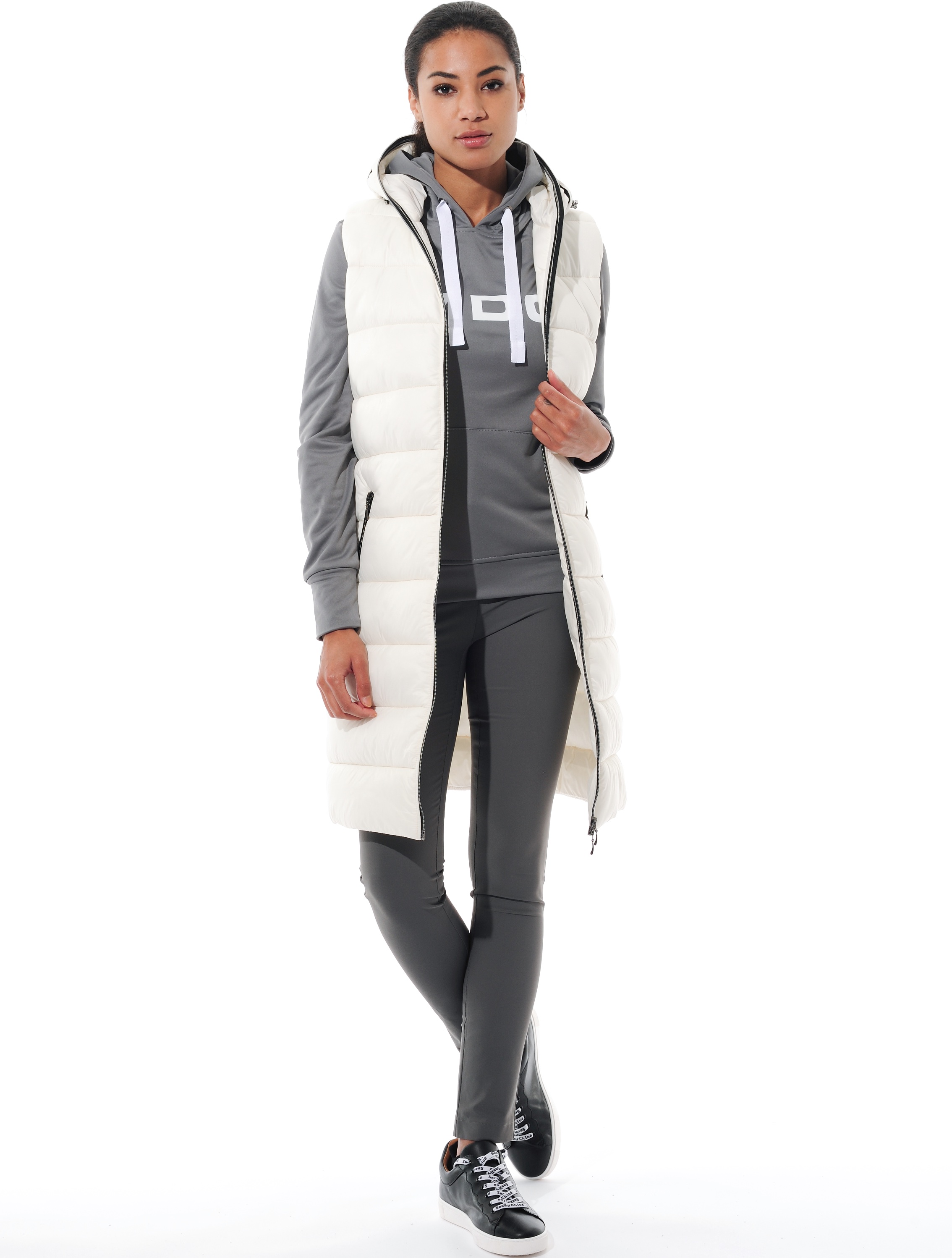 Puffer Long Vest creamy