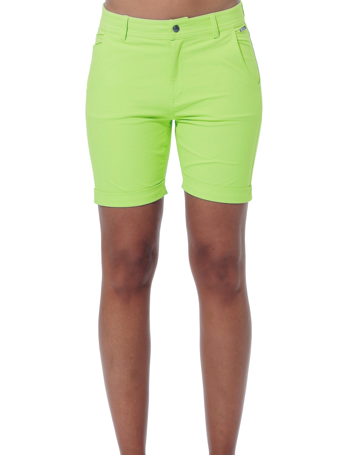 shiny stretch shorts flash green 