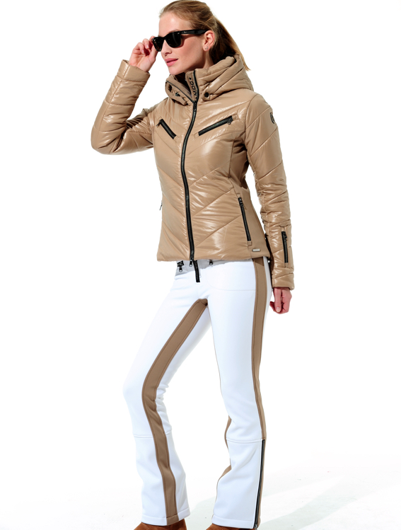 4way stretch Schoeller ski pants white/chestnut 