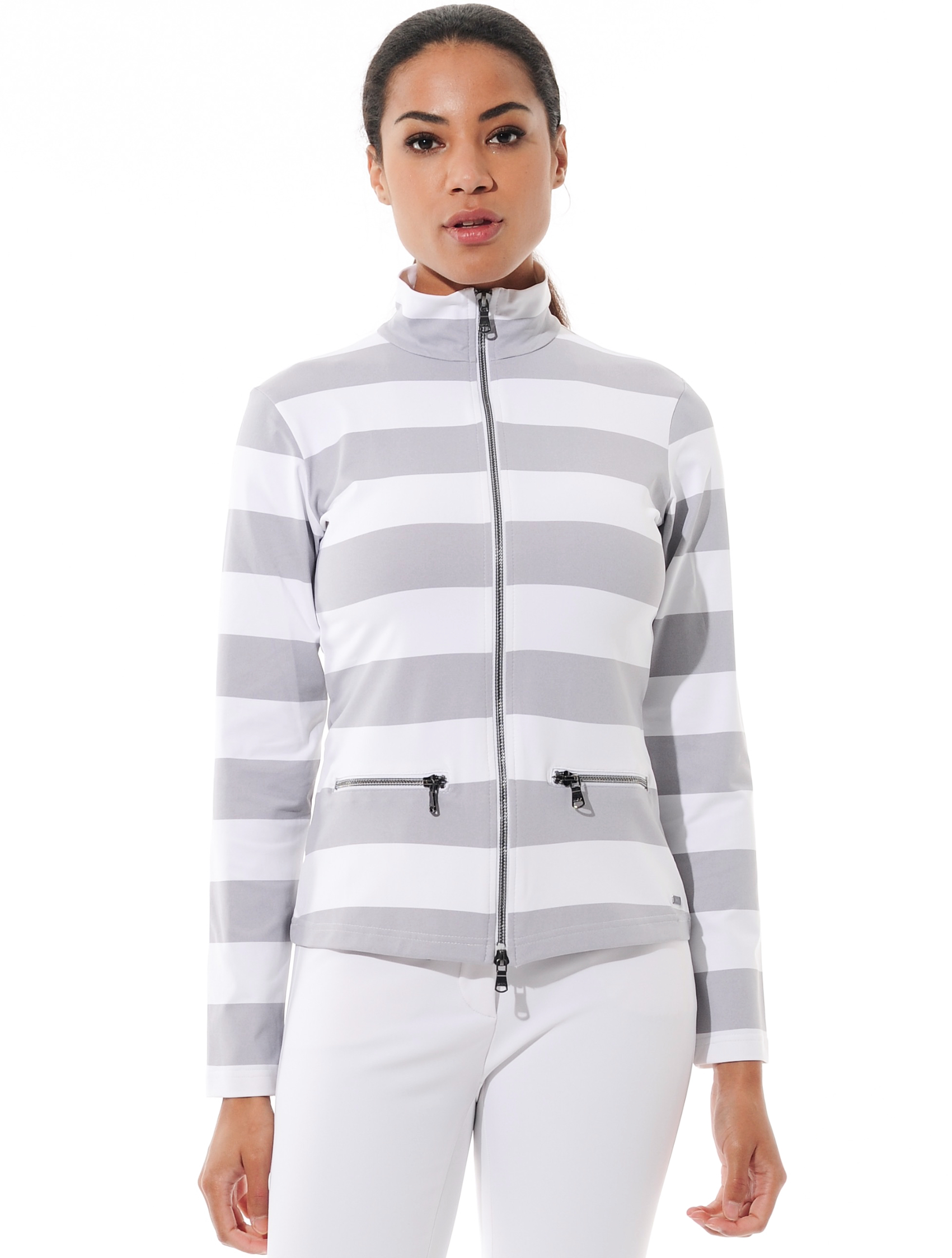 Cross Walk print jacket white/grey 