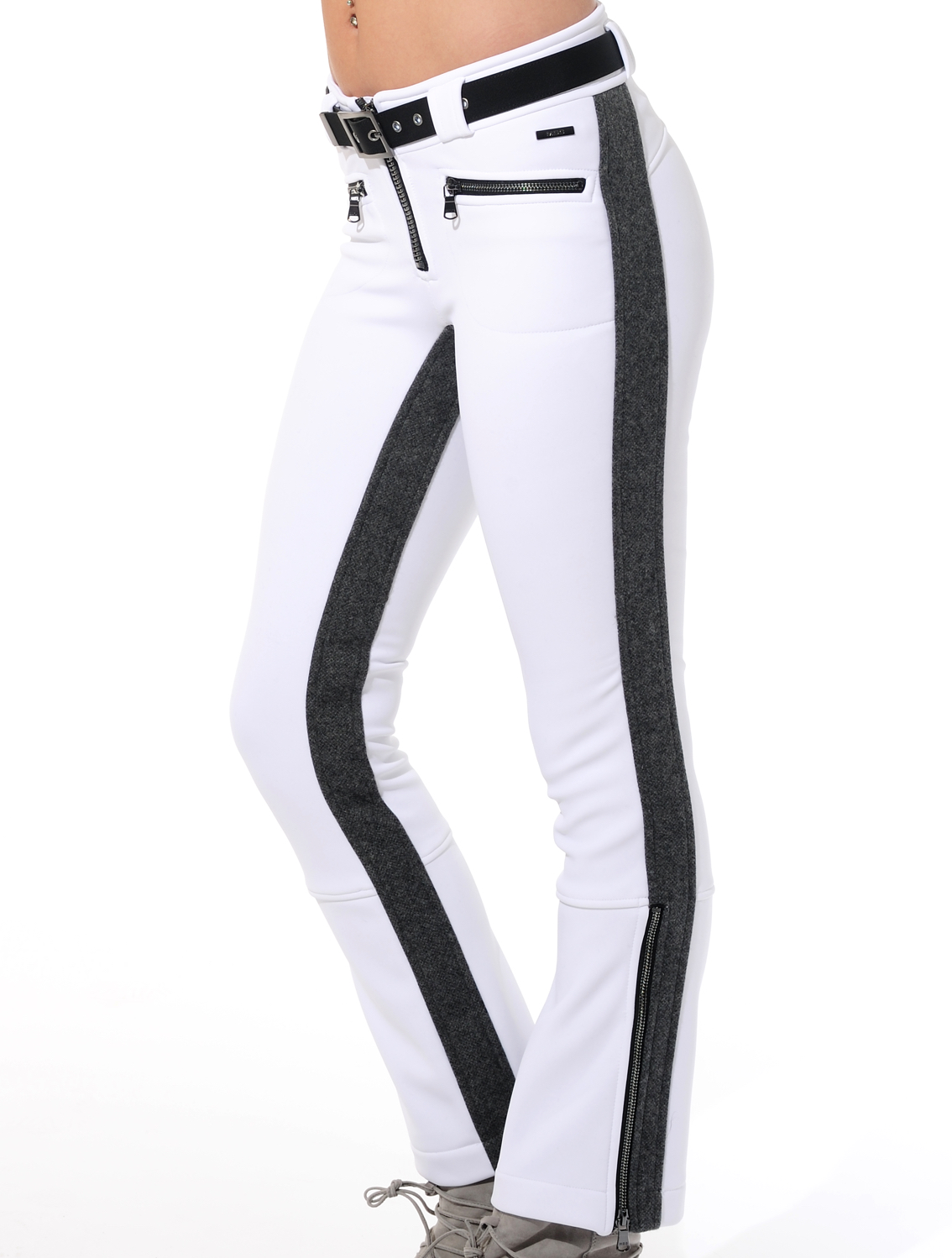 Jet-Hose aus Schoeller 4way Stretch white/grey