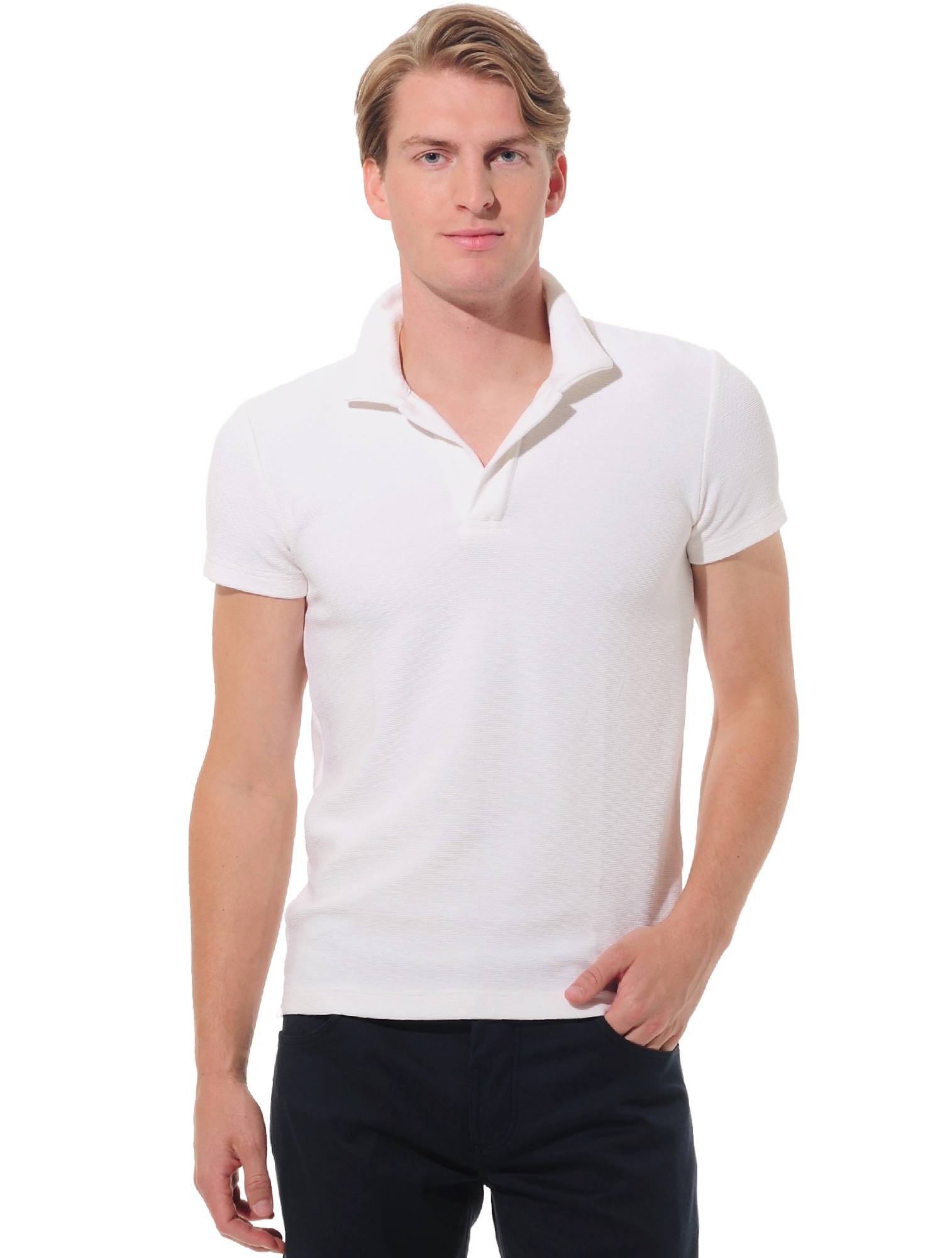 Towelling Golf Poloshirt white