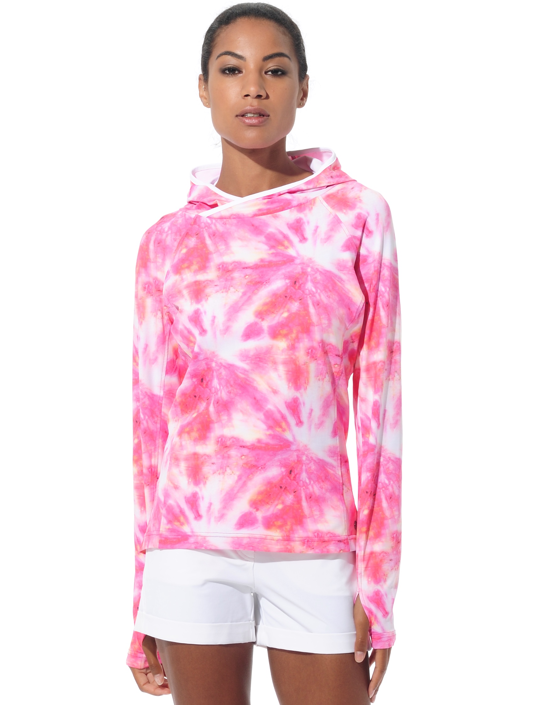 New Age Print Hoodie flamingo