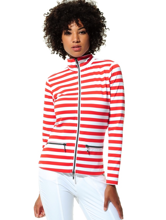 Meryl Stripe Jacket red