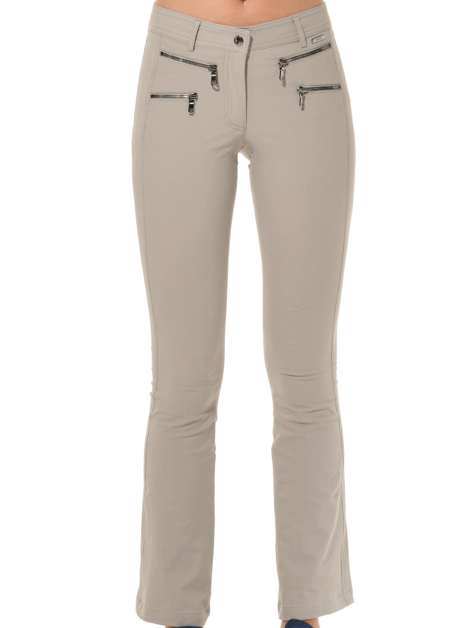 4way Stretch Double Zip Flared Pants sage grey