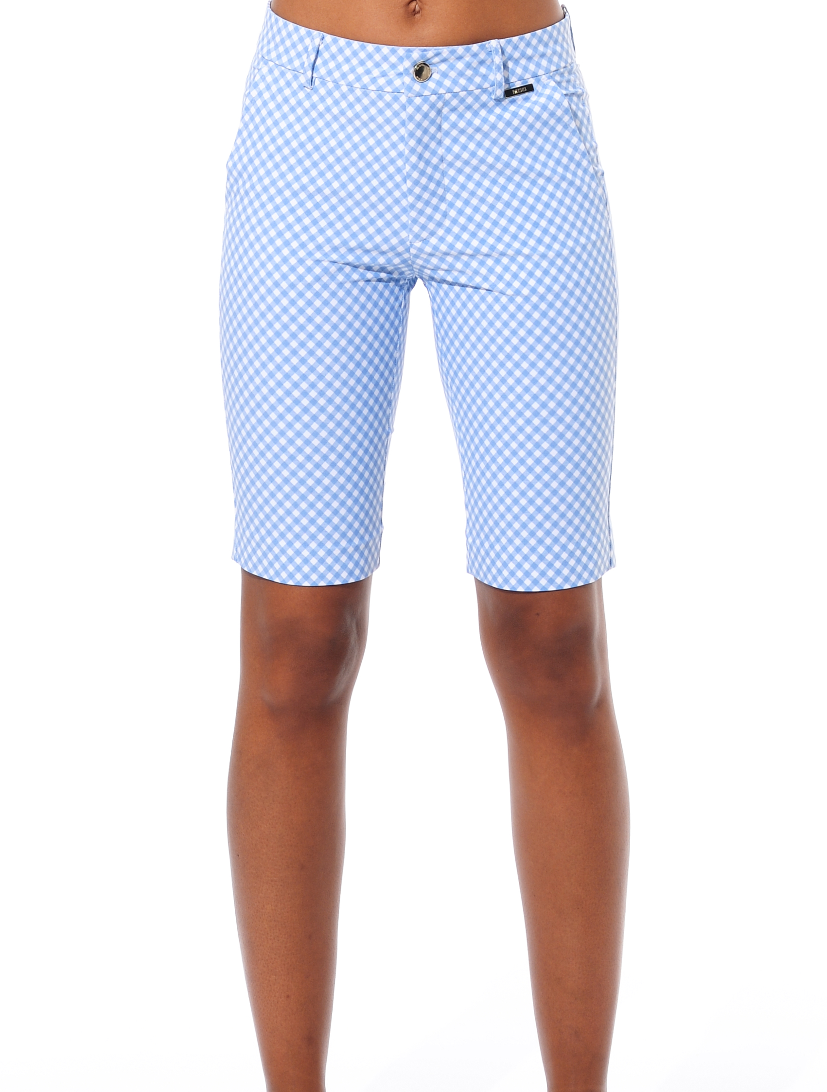 Vichy print golf shorts baby blue 