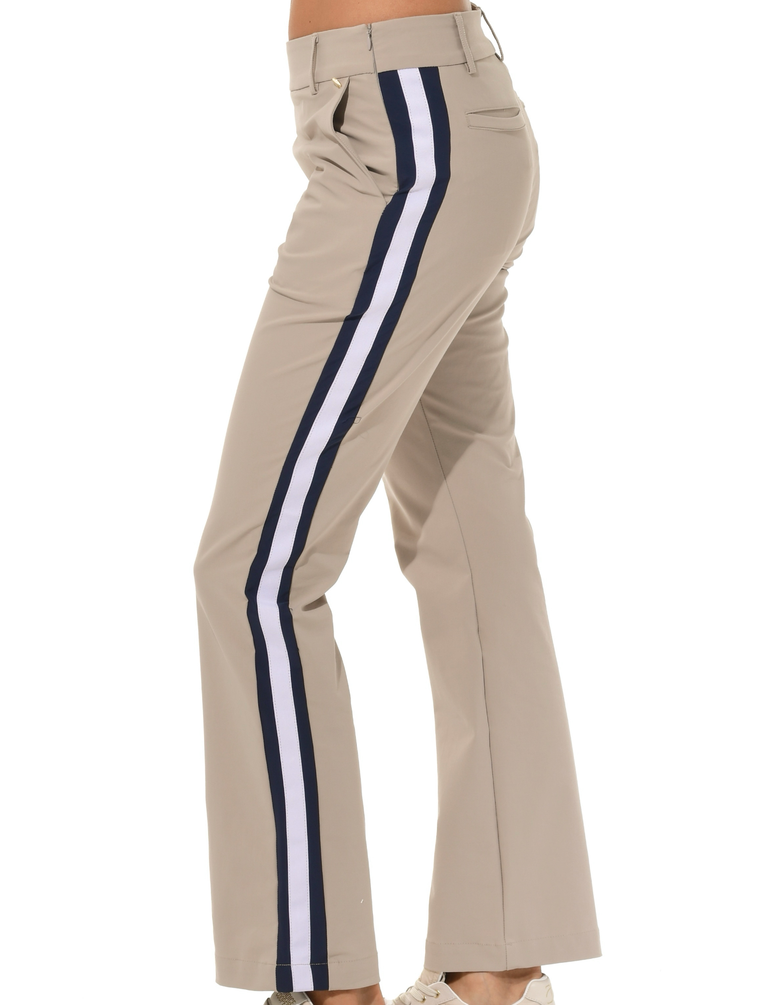 4way Stretch Golf Pants light taupe/navy/white