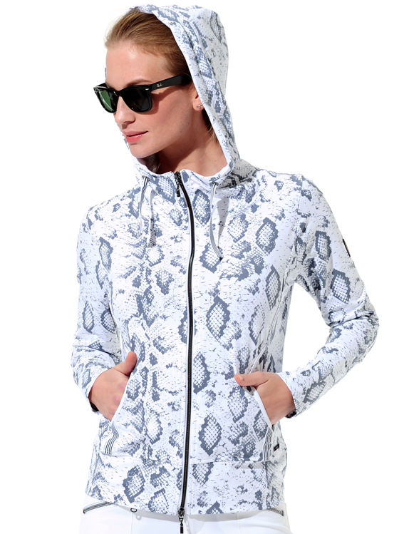 knitted Meryl print stretch hoodie shark 