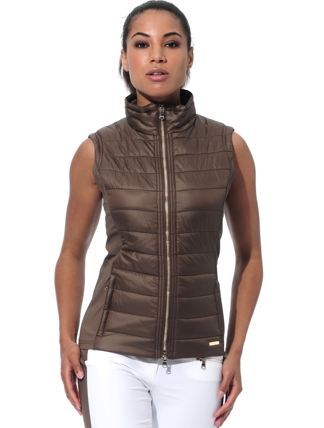 quilted vest chocolate 