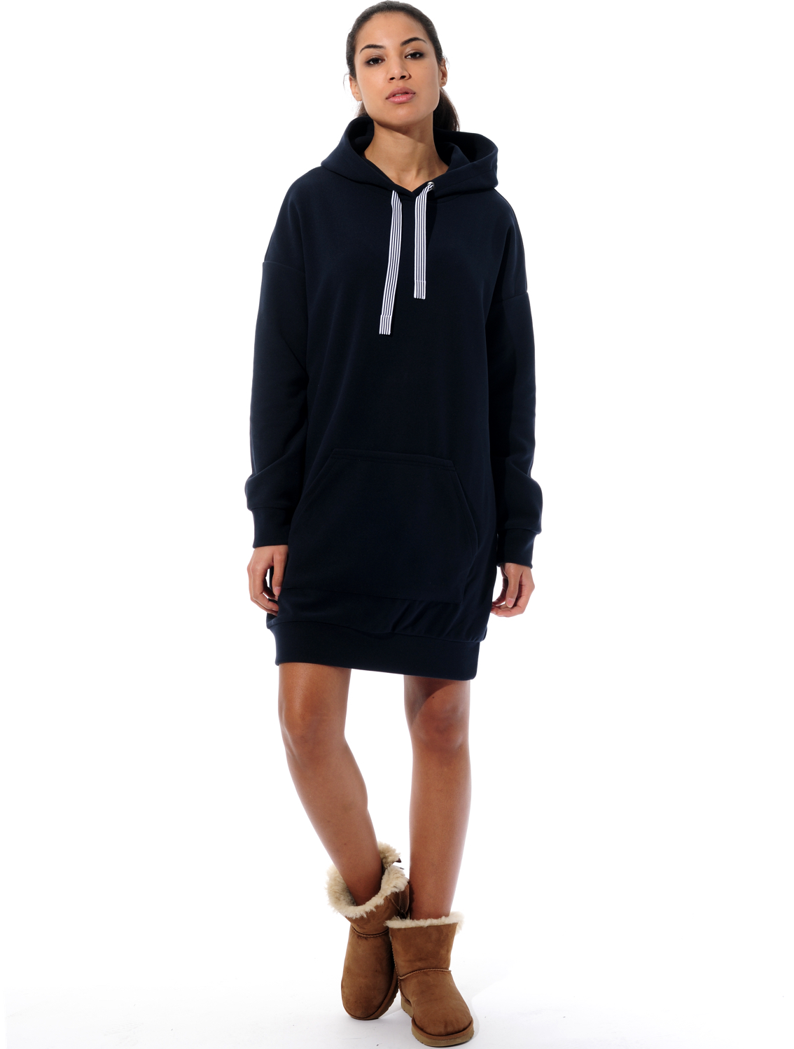 Polar Fleece Long Hoodie night blue