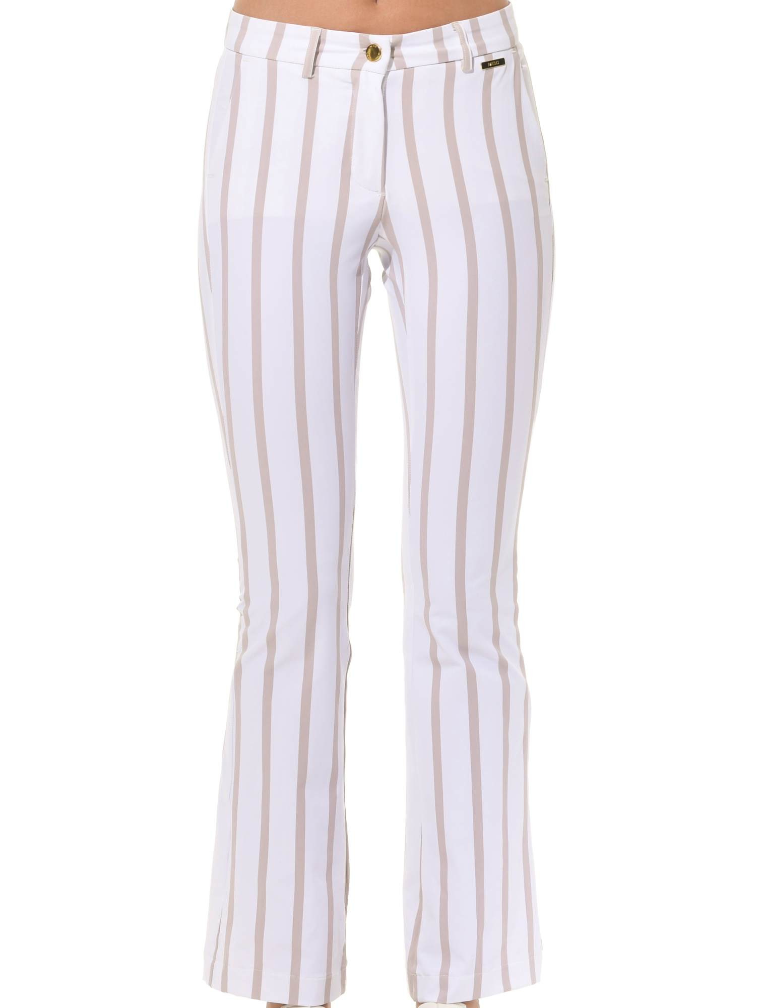 Riviera Print Flared Chinos light taupe