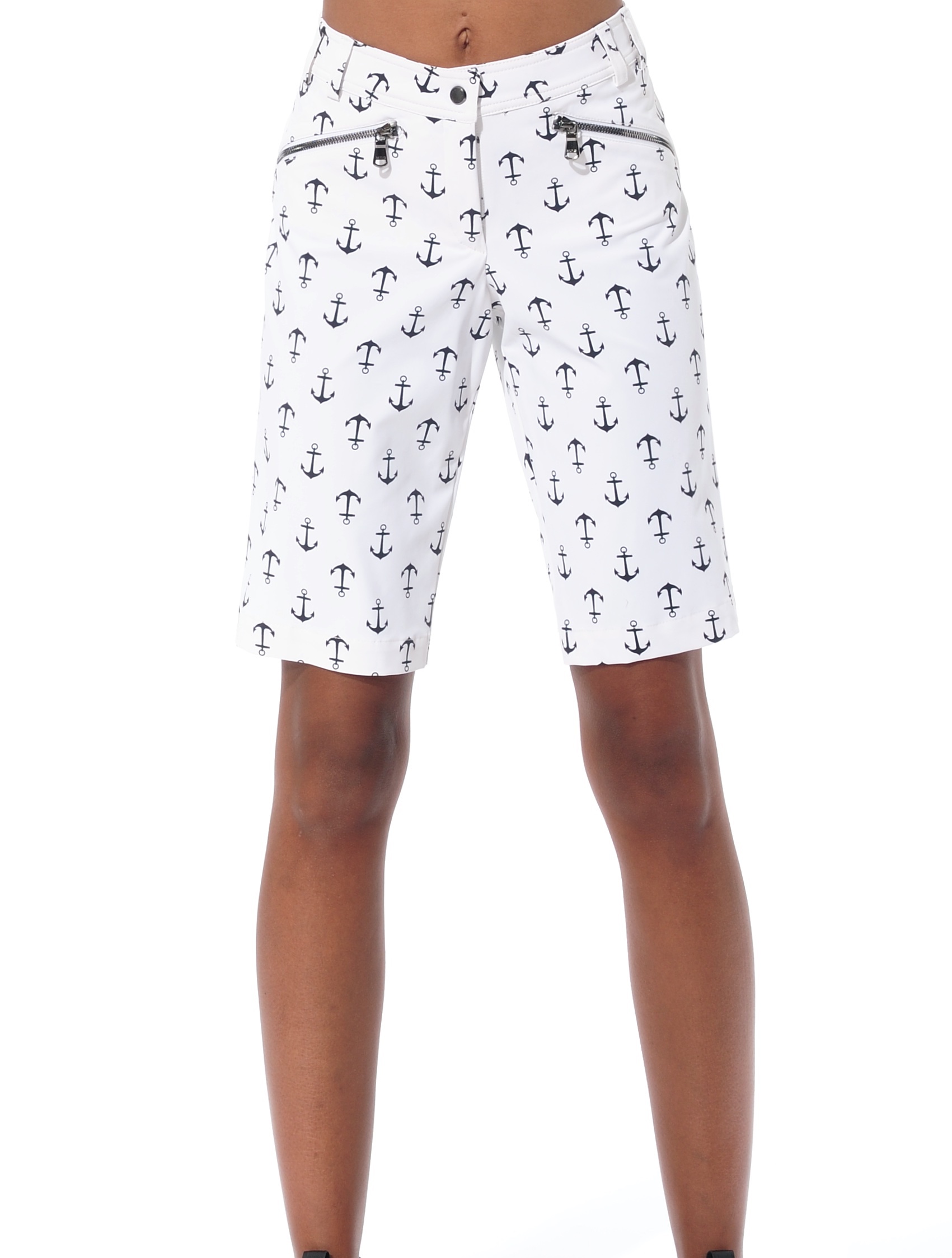 4way stretch print bermuda shorts black/white 