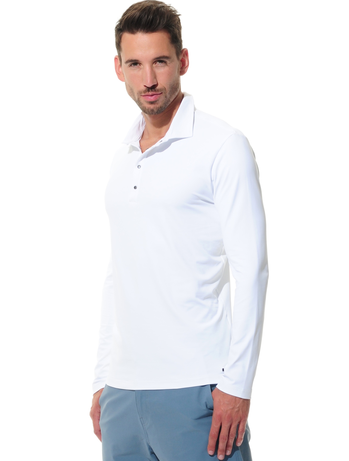 pique polo shirt white 