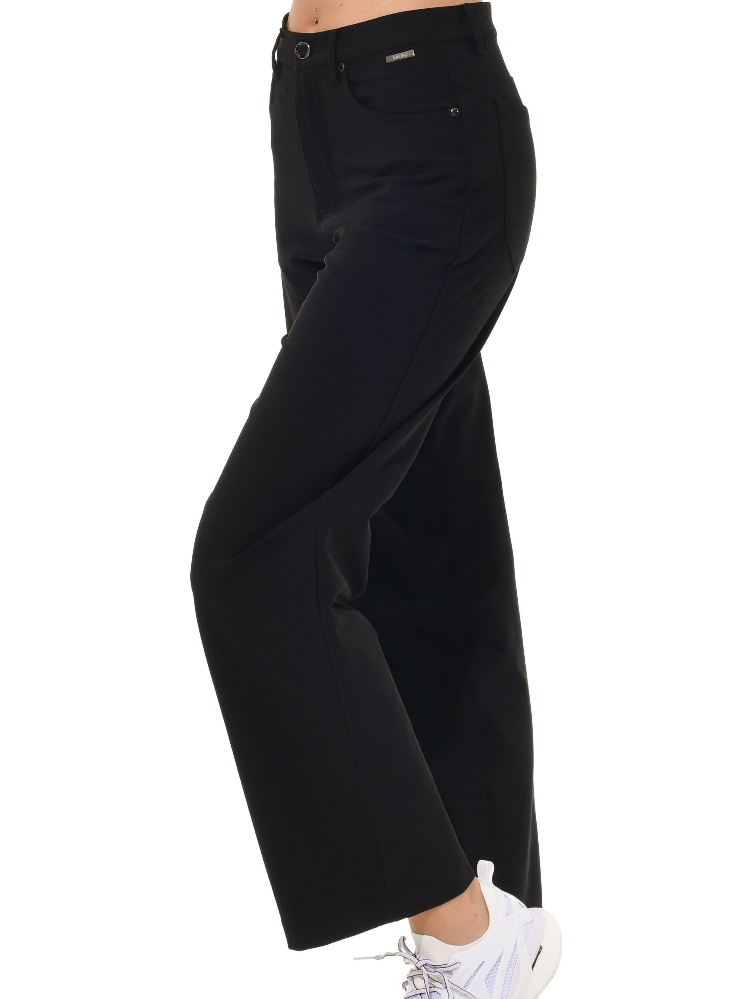 Bi-Stretch Gabardine Wide Leg Pants black