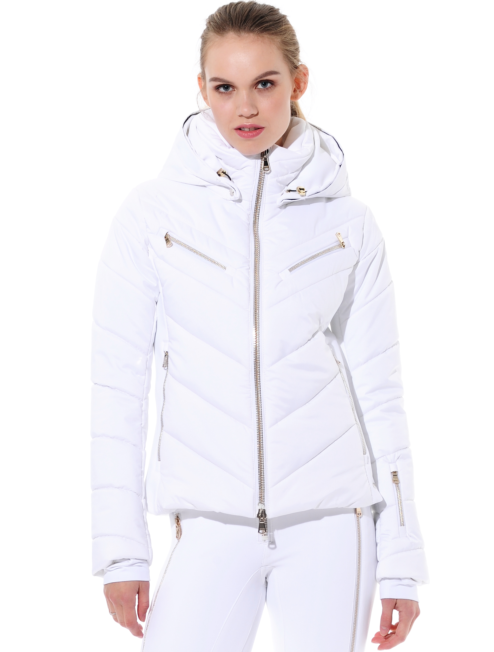 stretch ski jacket white 