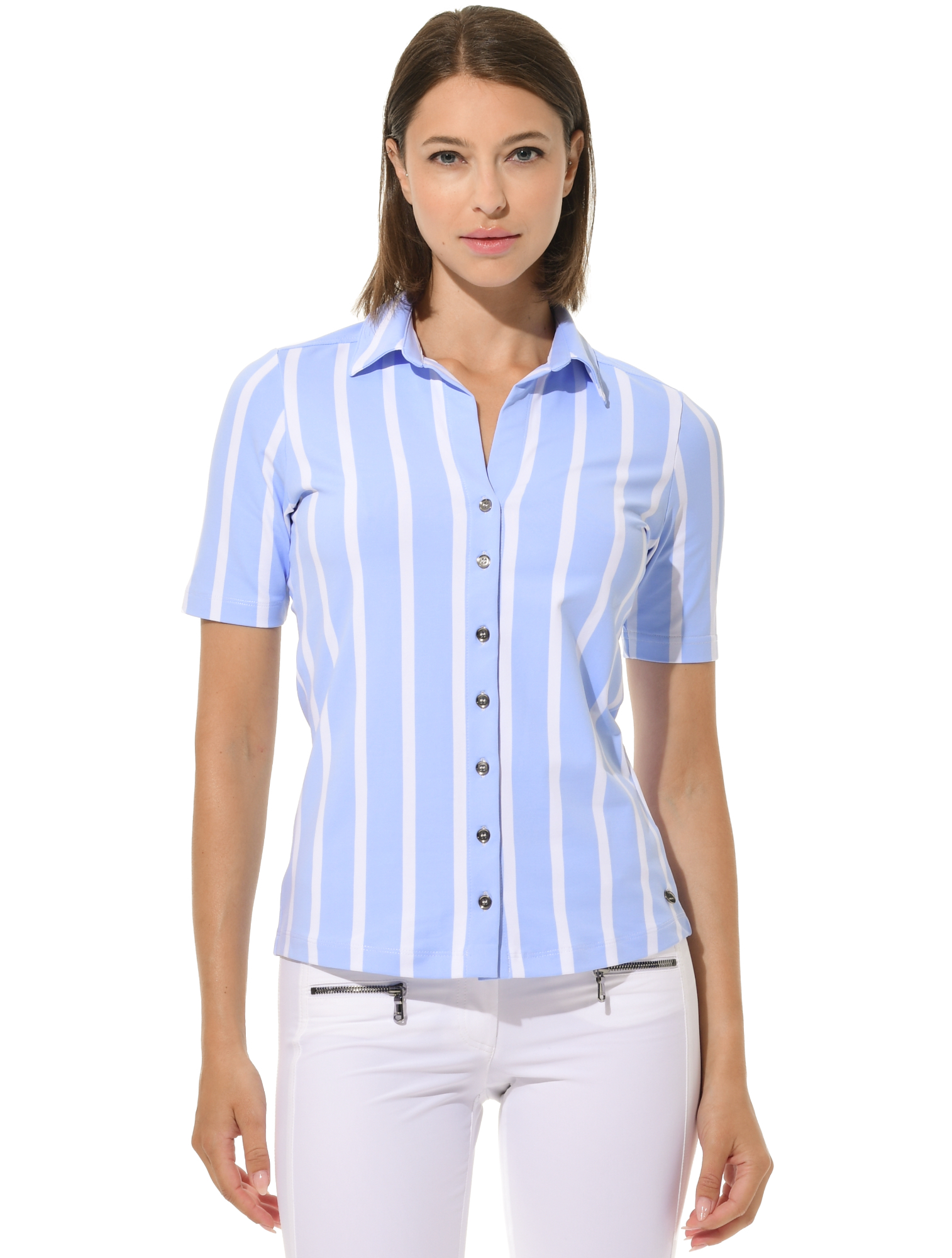 Cannes Print Golf Poloshirt cornflower