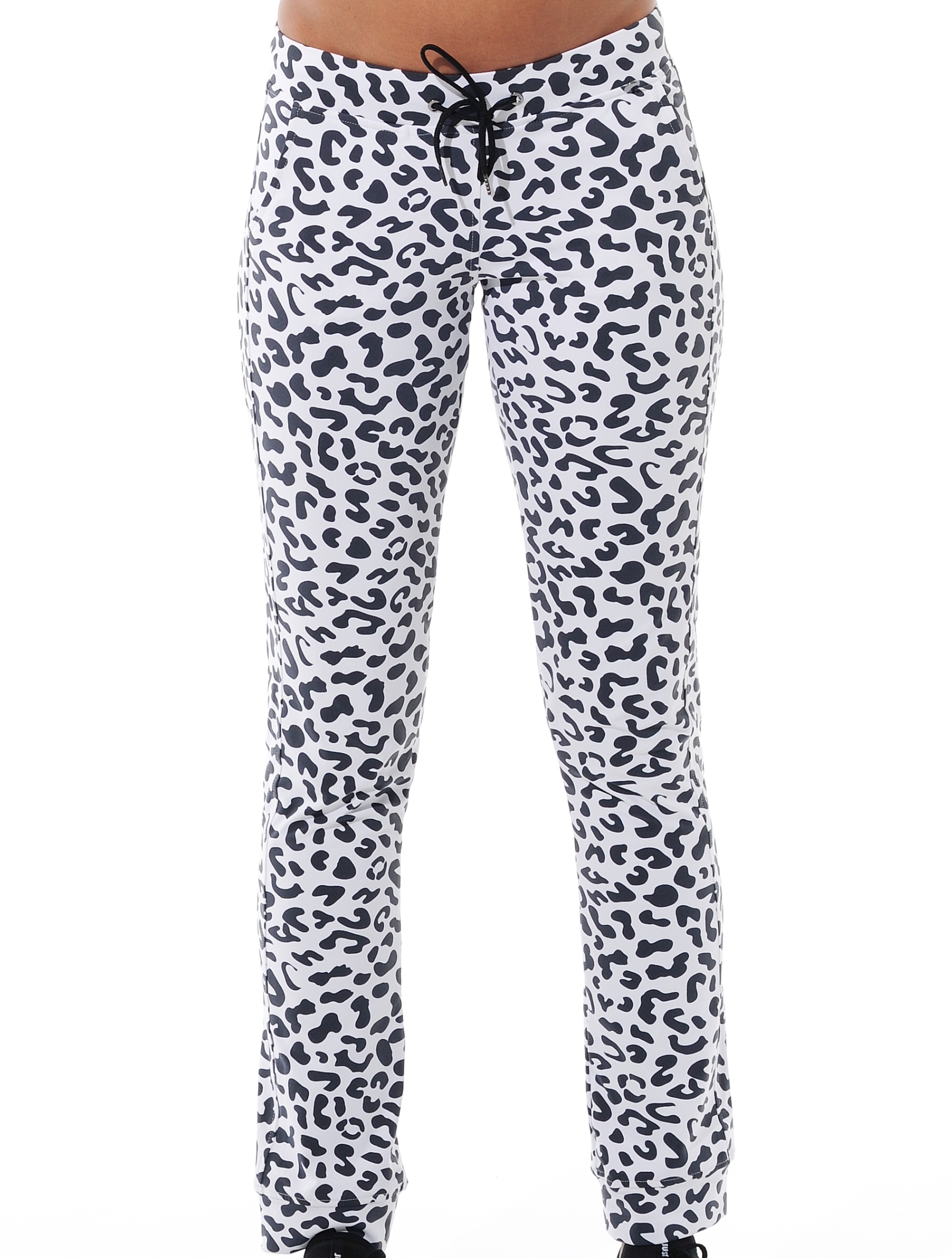 Jaguar print track pants black/white 