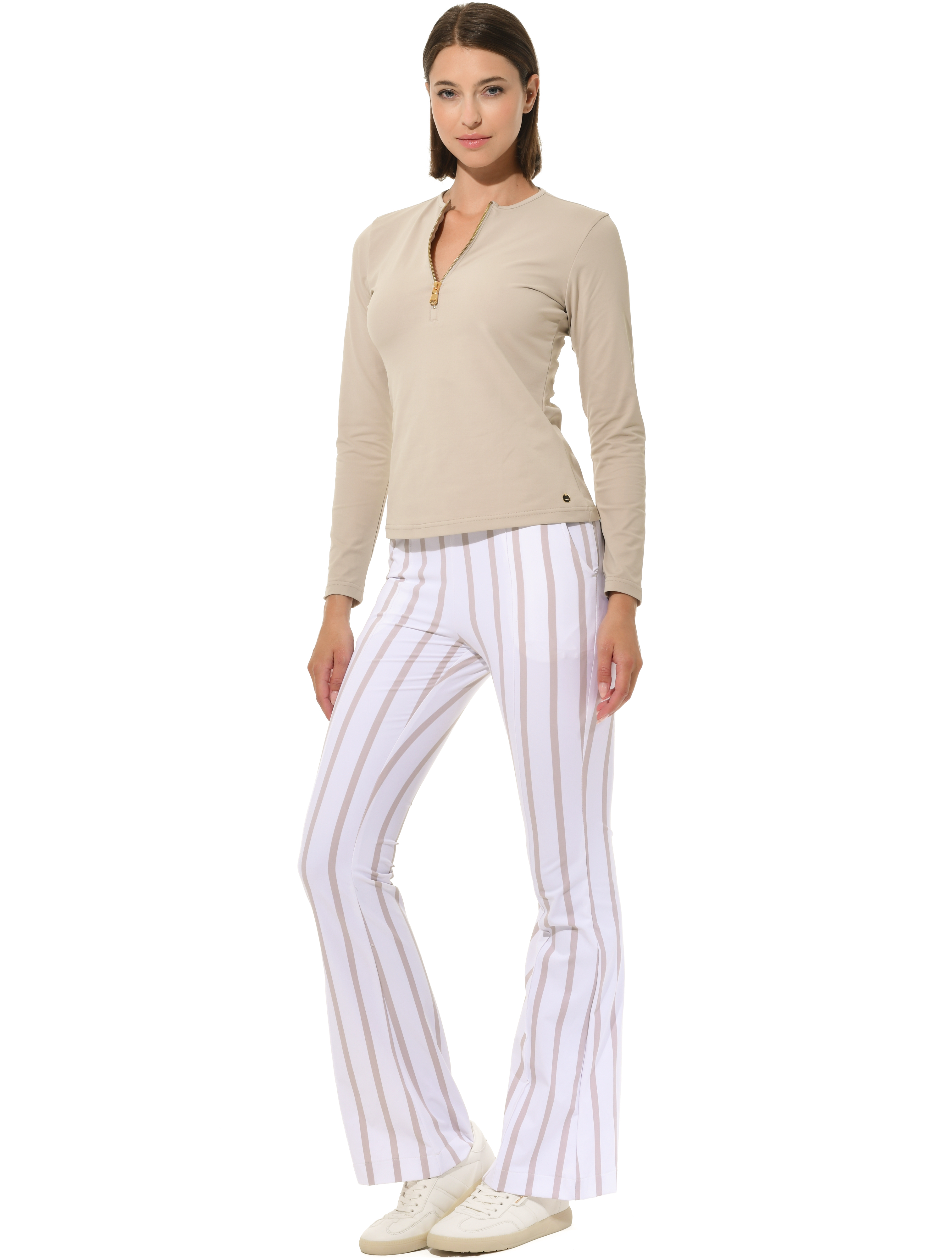 Jersey Zip Longsleeve light taupe